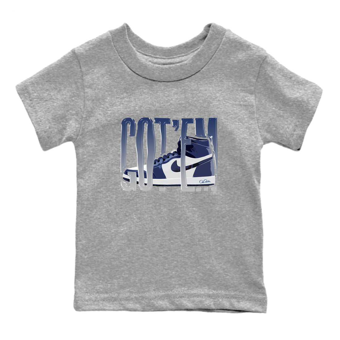 Wiggling Gotem snkmatch Tees Kids - Air Jordan 1 Midnight Navy