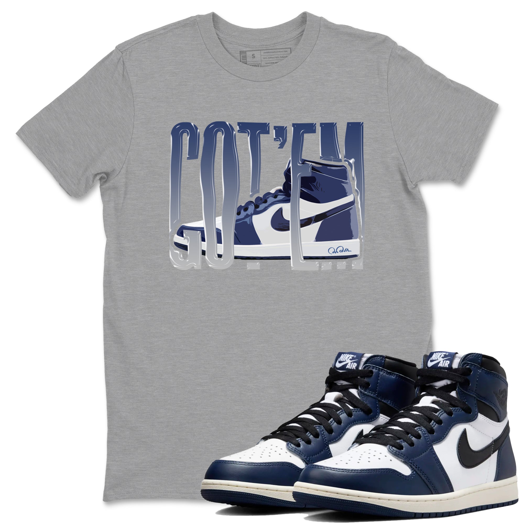 Wiggling Gotem snkmatch Tees - Air Jordan 1 Midnight Navy