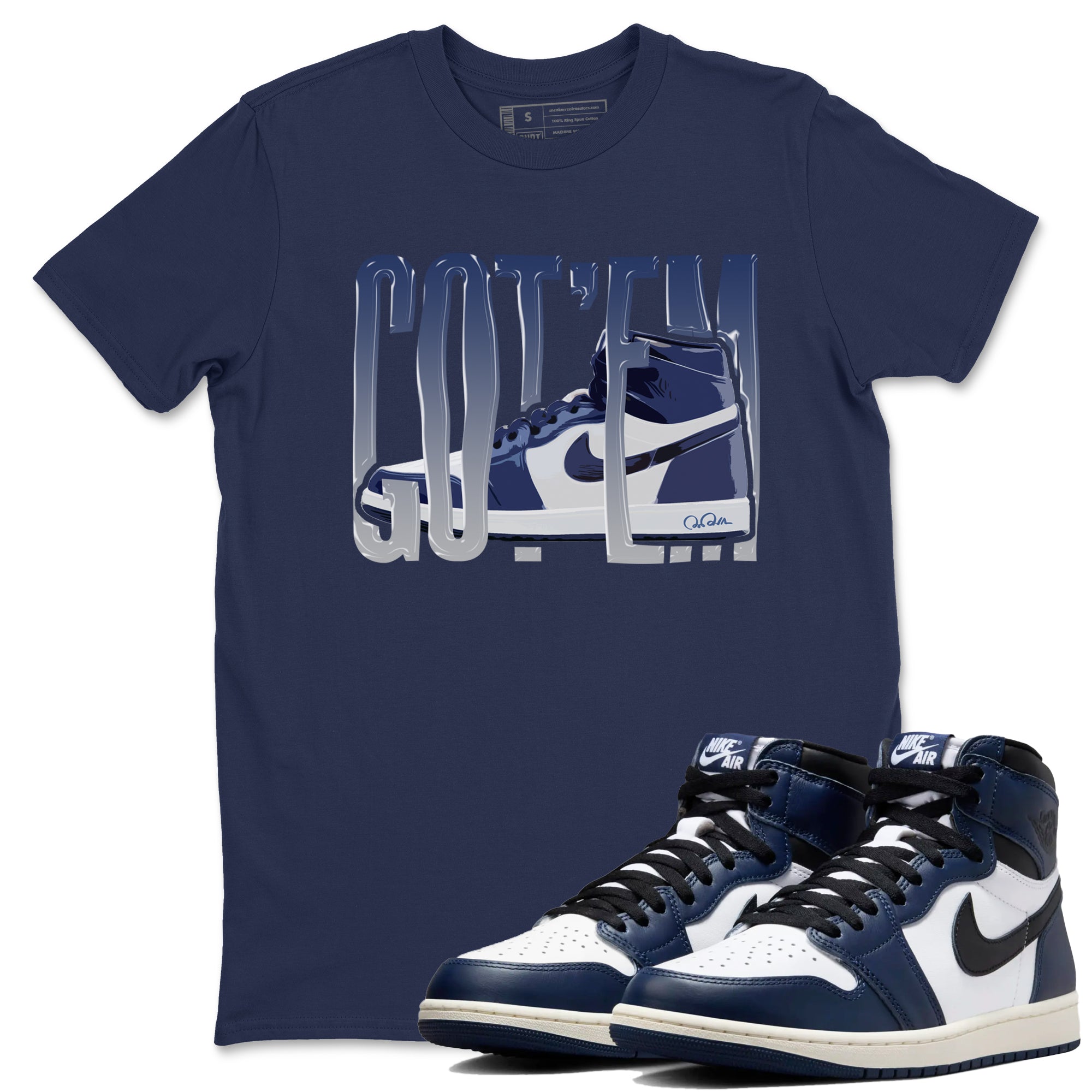 Wiggling Gotem snkmatch Tees - Air Jordan 1 Midnight Navy