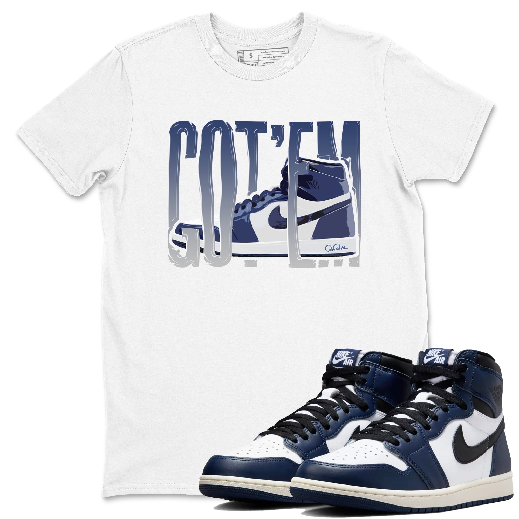 Wiggling Gotem snkmatch Tees - Air Jordan 1 Midnight Navy