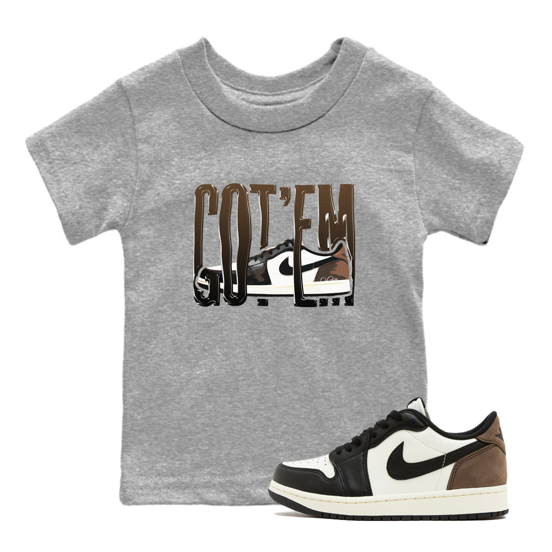 Wiggling Gotem snkmatch Tees Kids - Air Jordan 1 Mocha