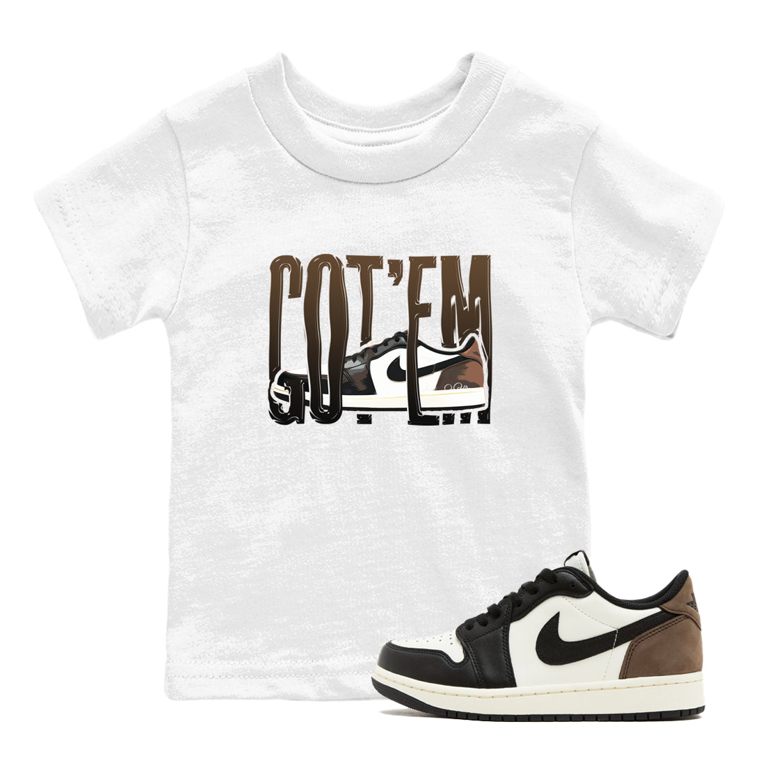 Wiggling Gotem snkmatch Tees Kids - Air Jordan 1 Mocha