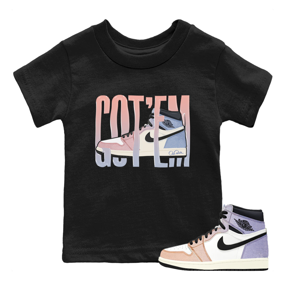 Wiggling Gotem Kids Tops - Air Jordan 1 Skyline