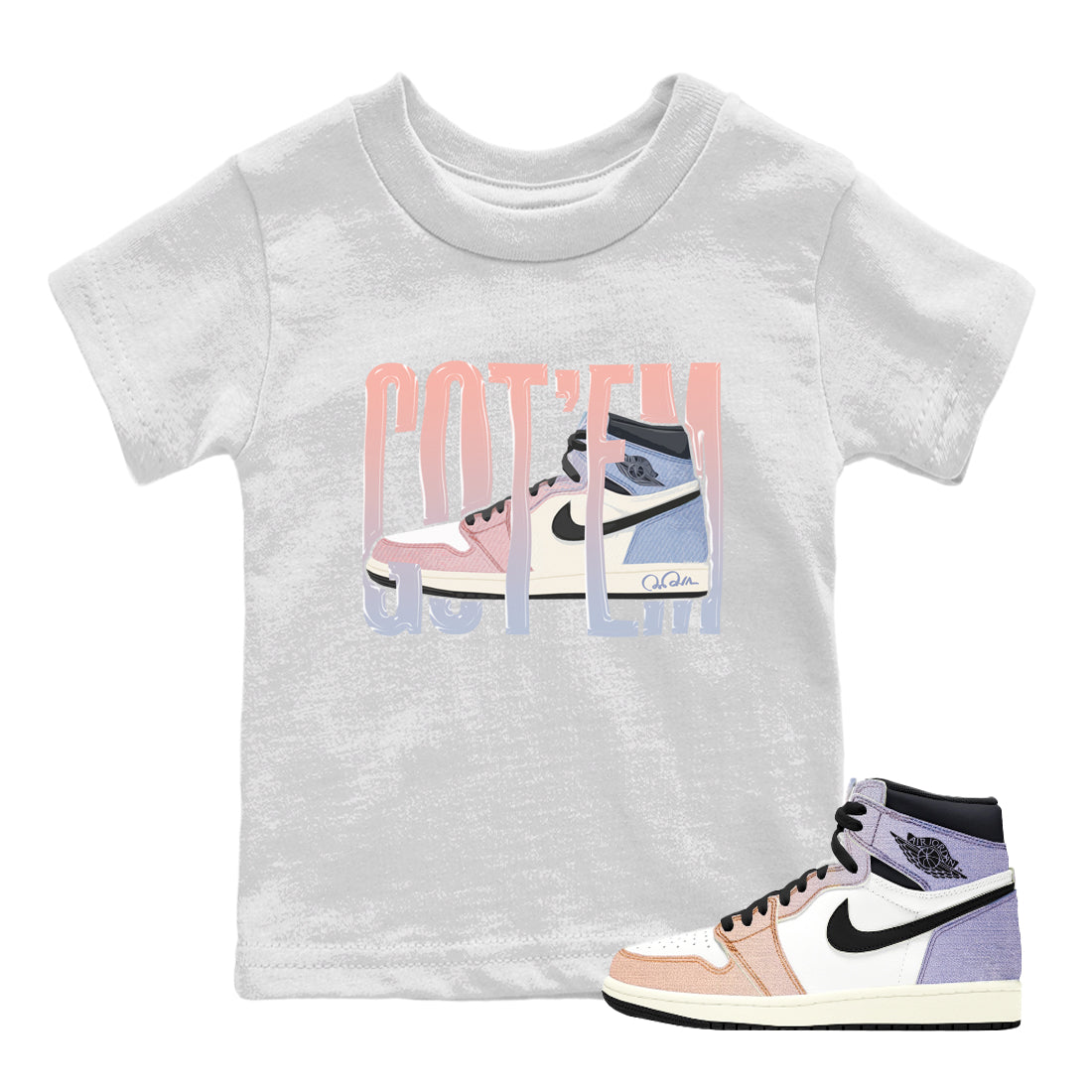 Wiggling Gotem Kids Tops - Air Jordan 1 Skyline
