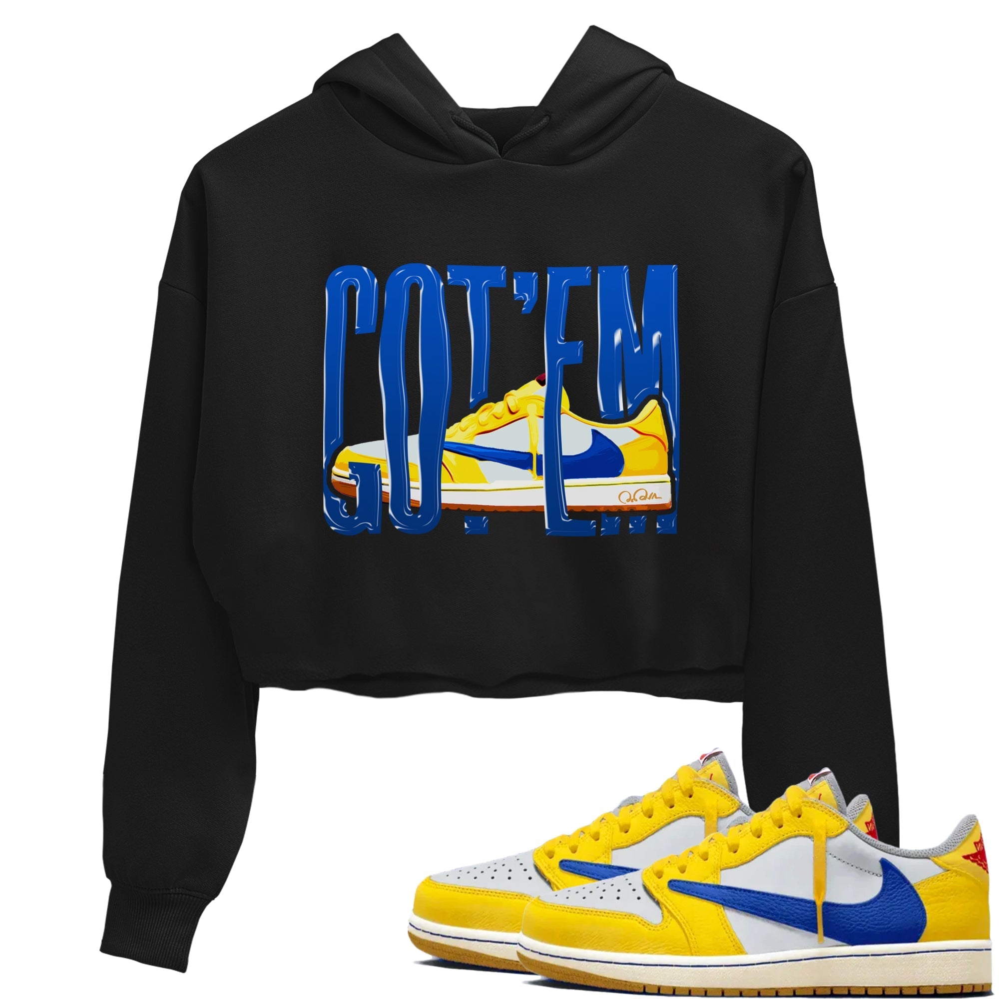 Wiggling Gotem snkmatch Women's Top - Air Jordan 1 Travis Scott Canary