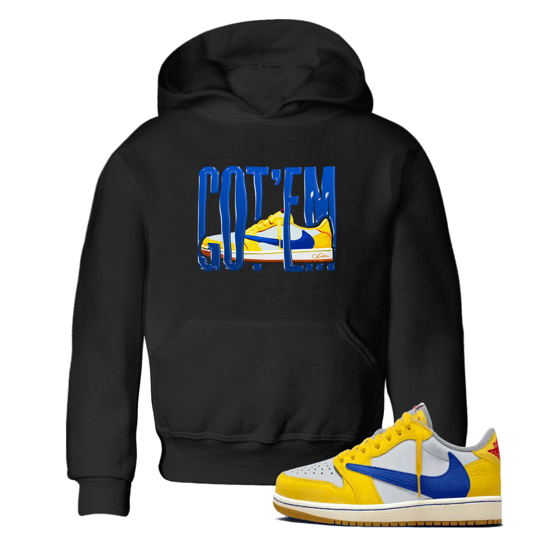 Wiggling Gotem snkmatch Tees Kids - Air Jordan 1 Travis Scott Canary