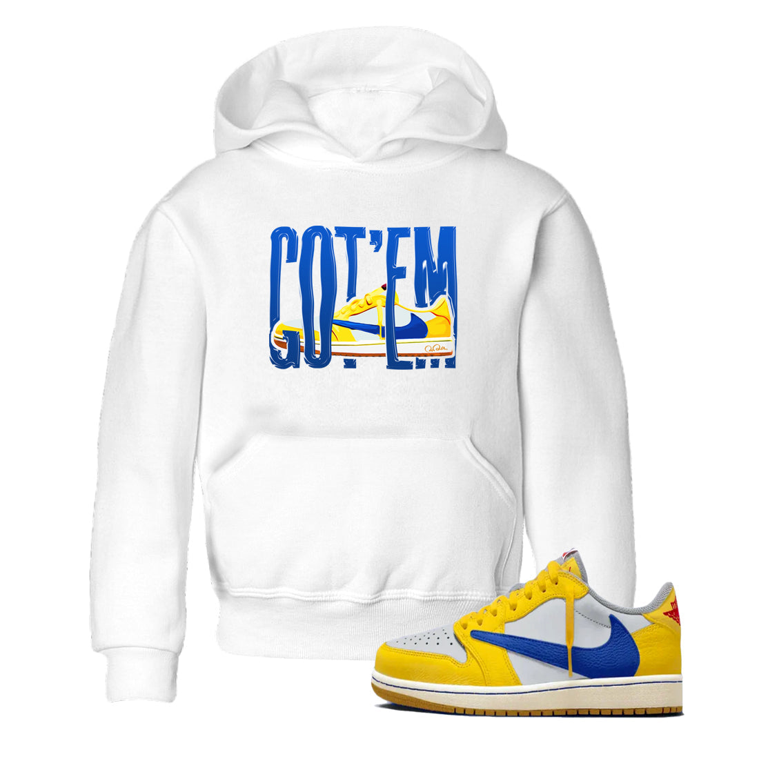 Wiggling Gotem snkmatch Tees Kids - Air Jordan 1 Travis Scott Canary