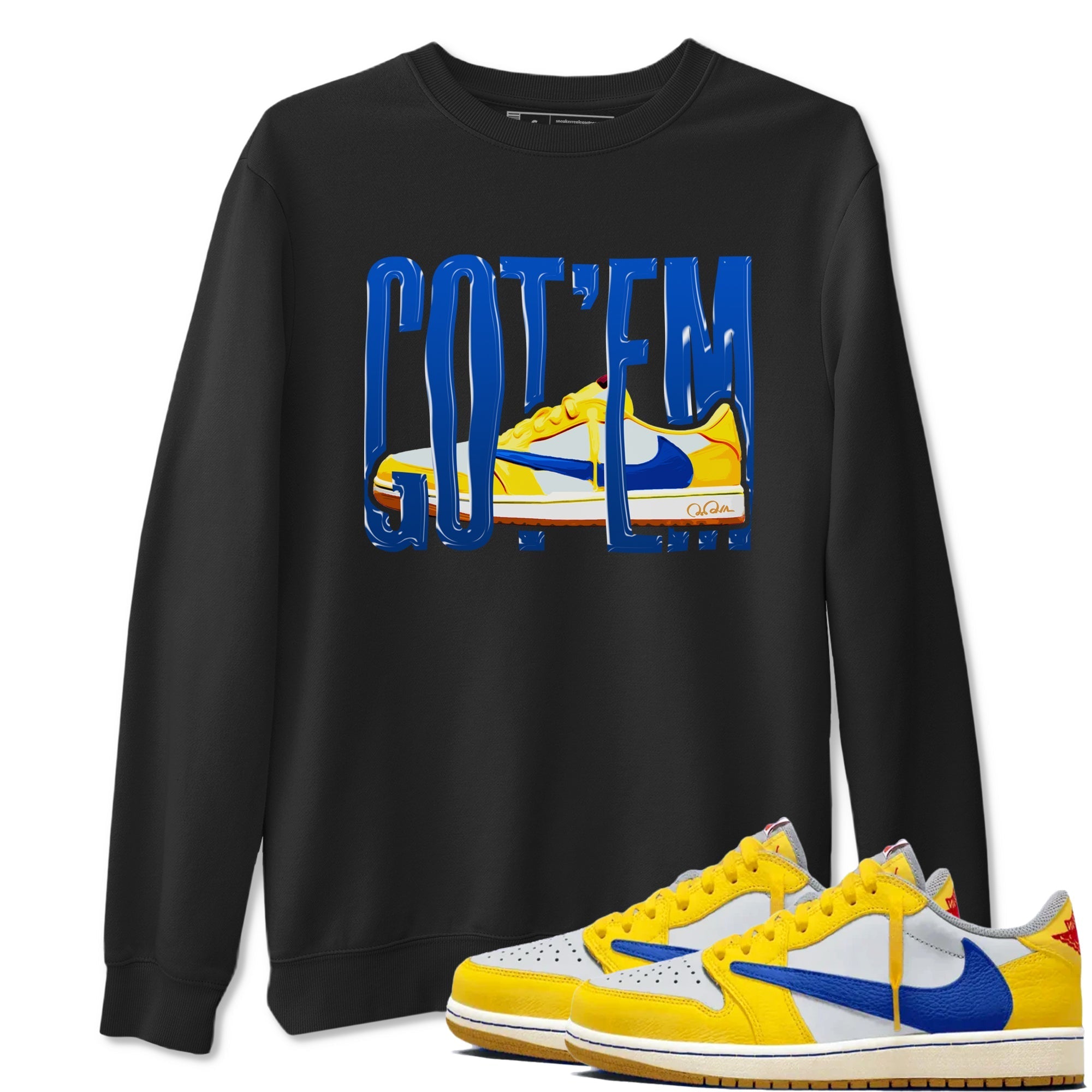 Wiggling Gotem snkmatch Tees - Air Jordan 1 Travis Scott Canary
