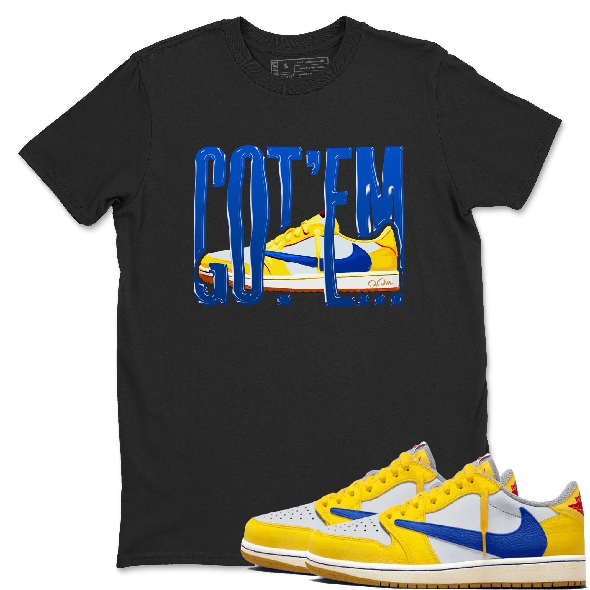 Wiggling Gotem snkmatch Tees - Air Jordan 1 Travis Scott Canary