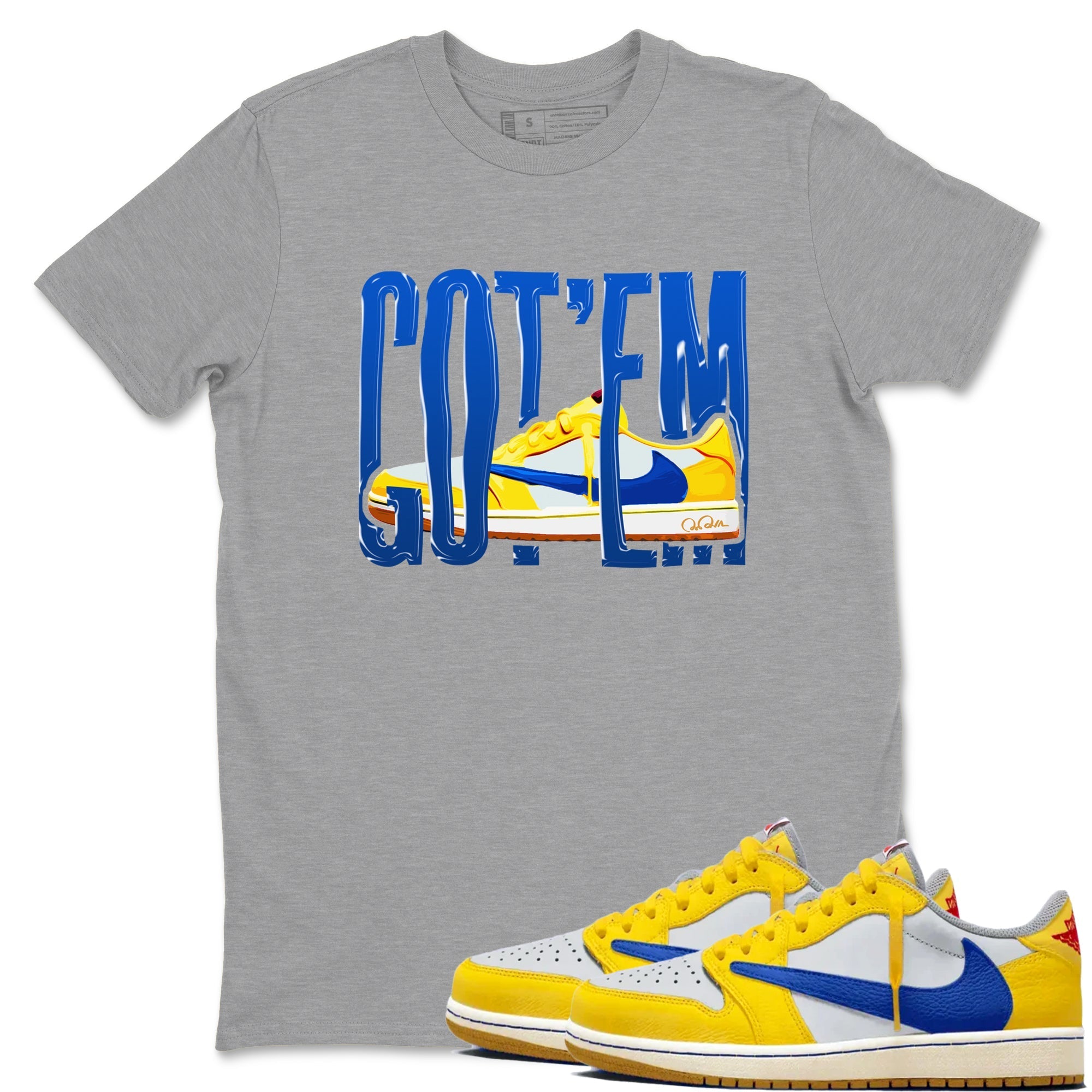 Wiggling Gotem snkmatch Tees - Air Jordan 1 Travis Scott Canary