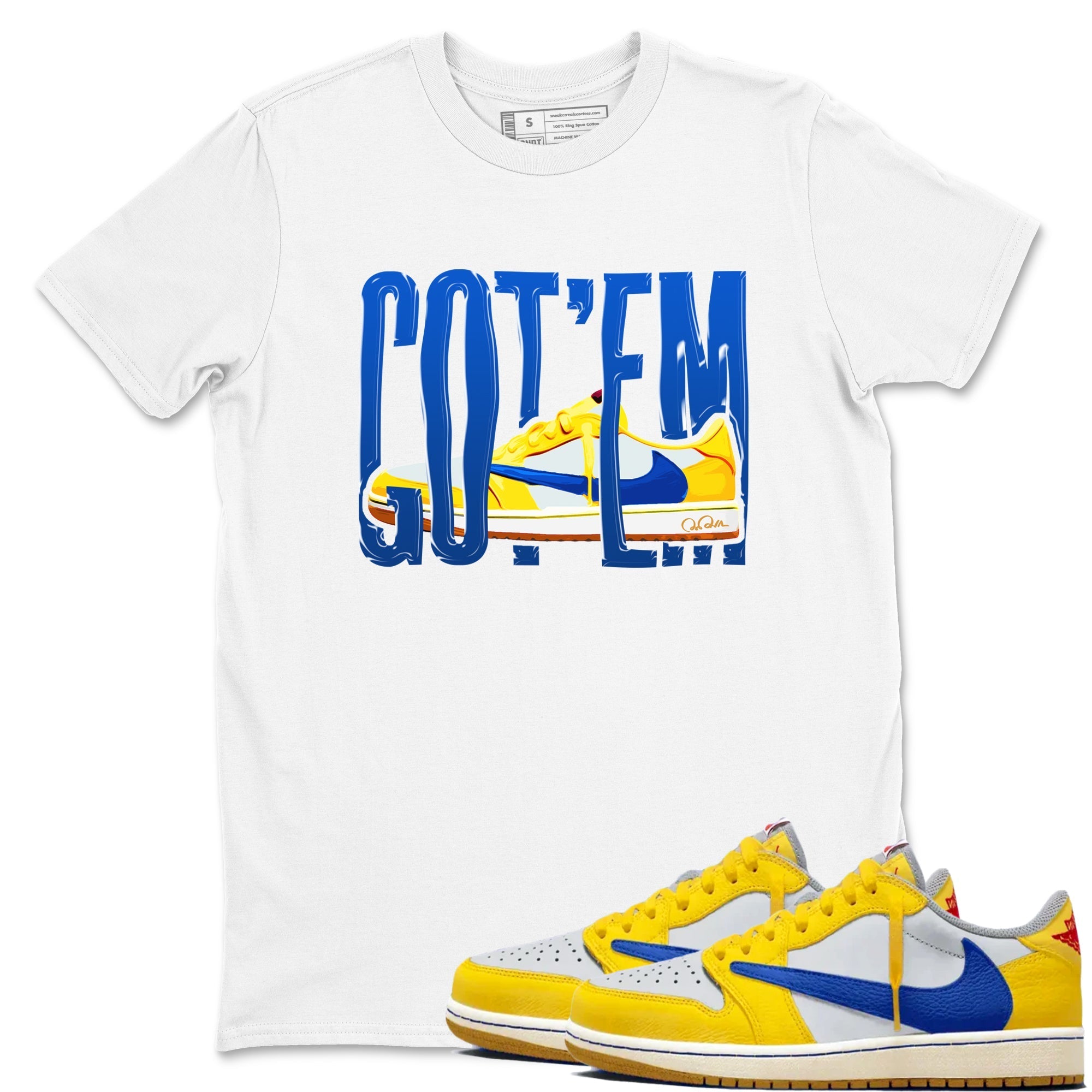 Wiggling Gotem snkmatch Tees - Air Jordan 1 Travis Scott Canary