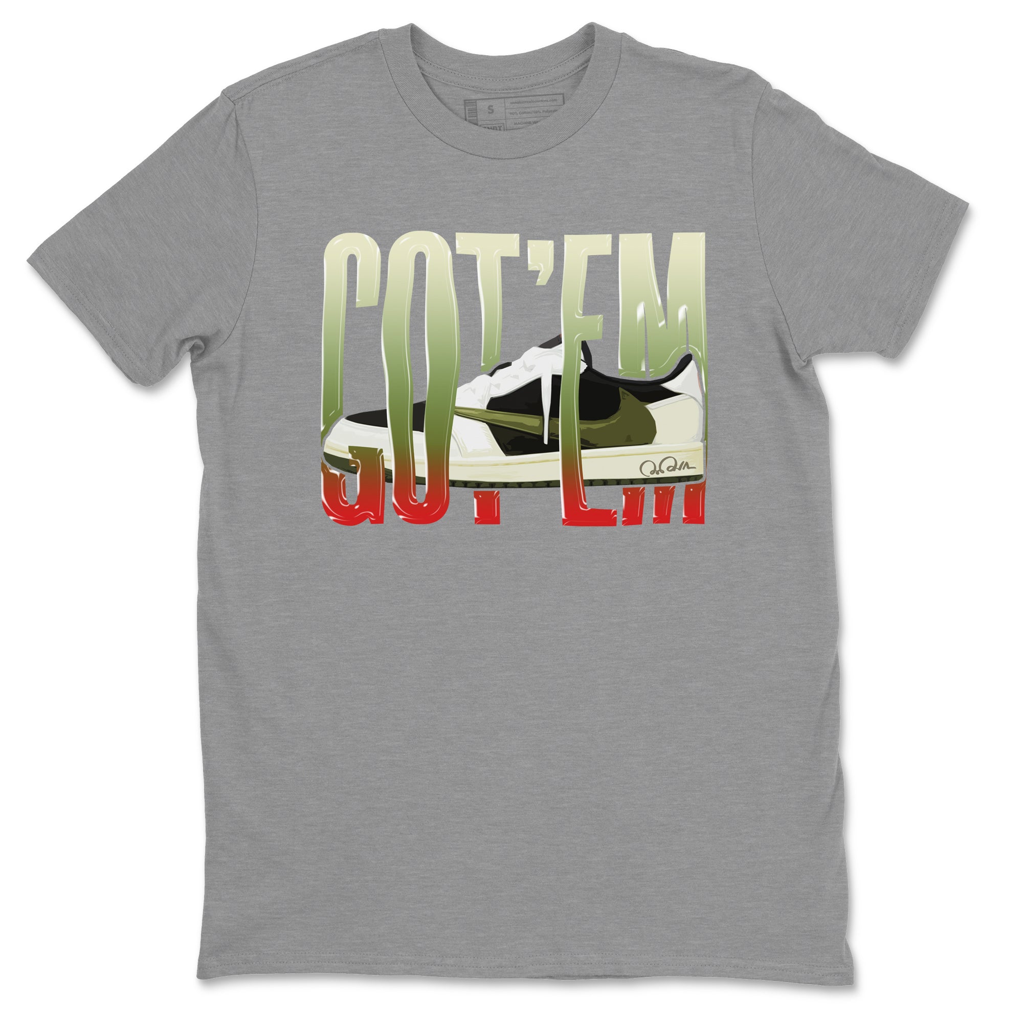Wiggling Gotem Unisex Tops - Air Jordan 1 Travis Scott Olive
