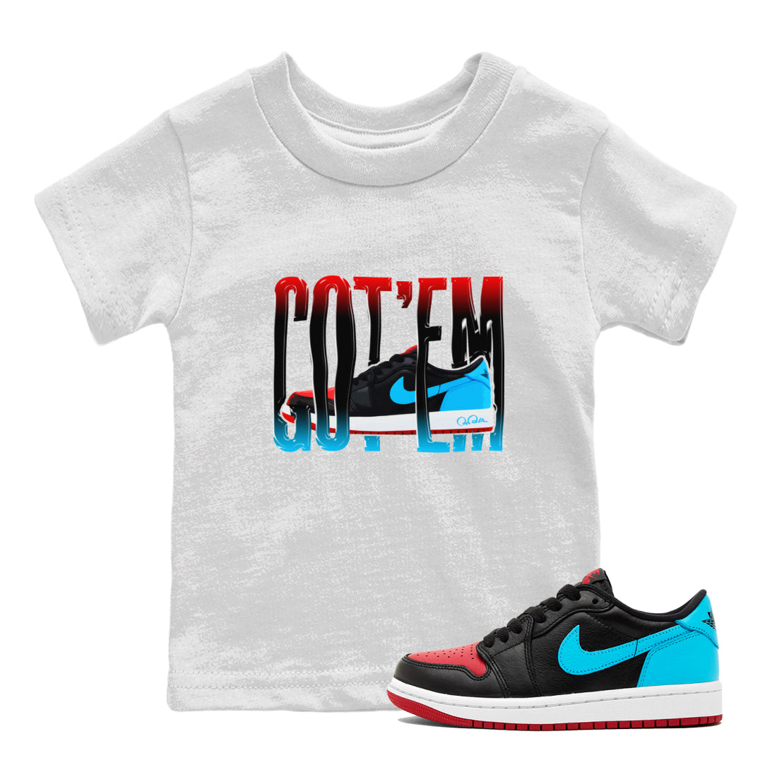 Wiggling Gotem Kids Tops - Air Jordan 1 UNC to Chicago