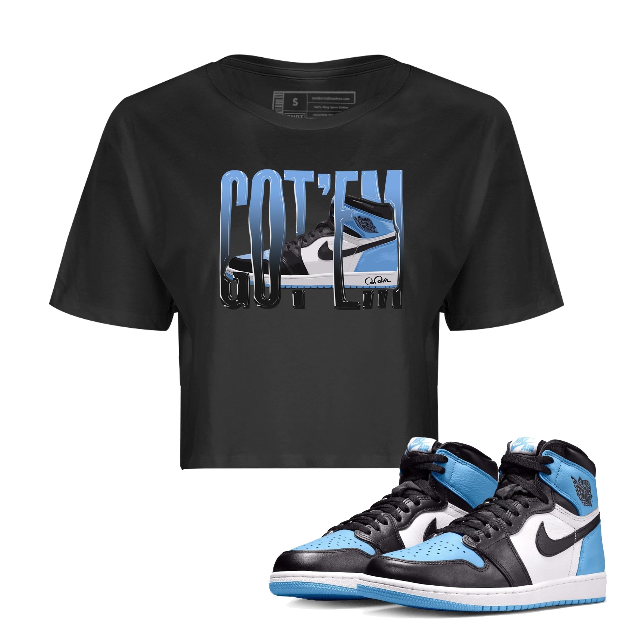 Wiggling Gotem Women's Tops - Air Jordan 1 UNC Toe