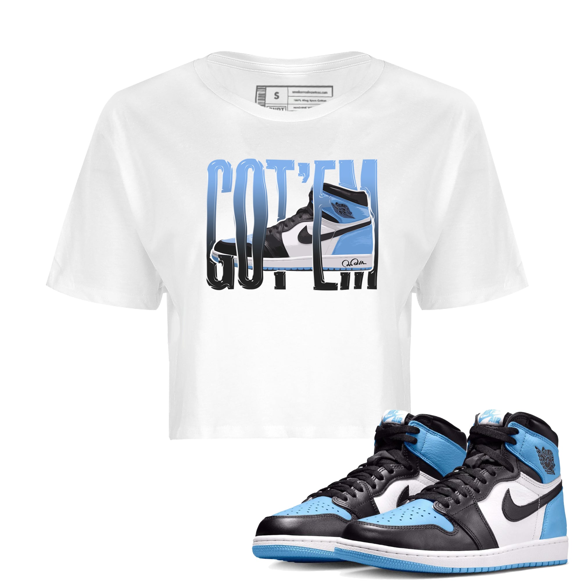 Wiggling Gotem Women's Tops - Air Jordan 1 UNC Toe