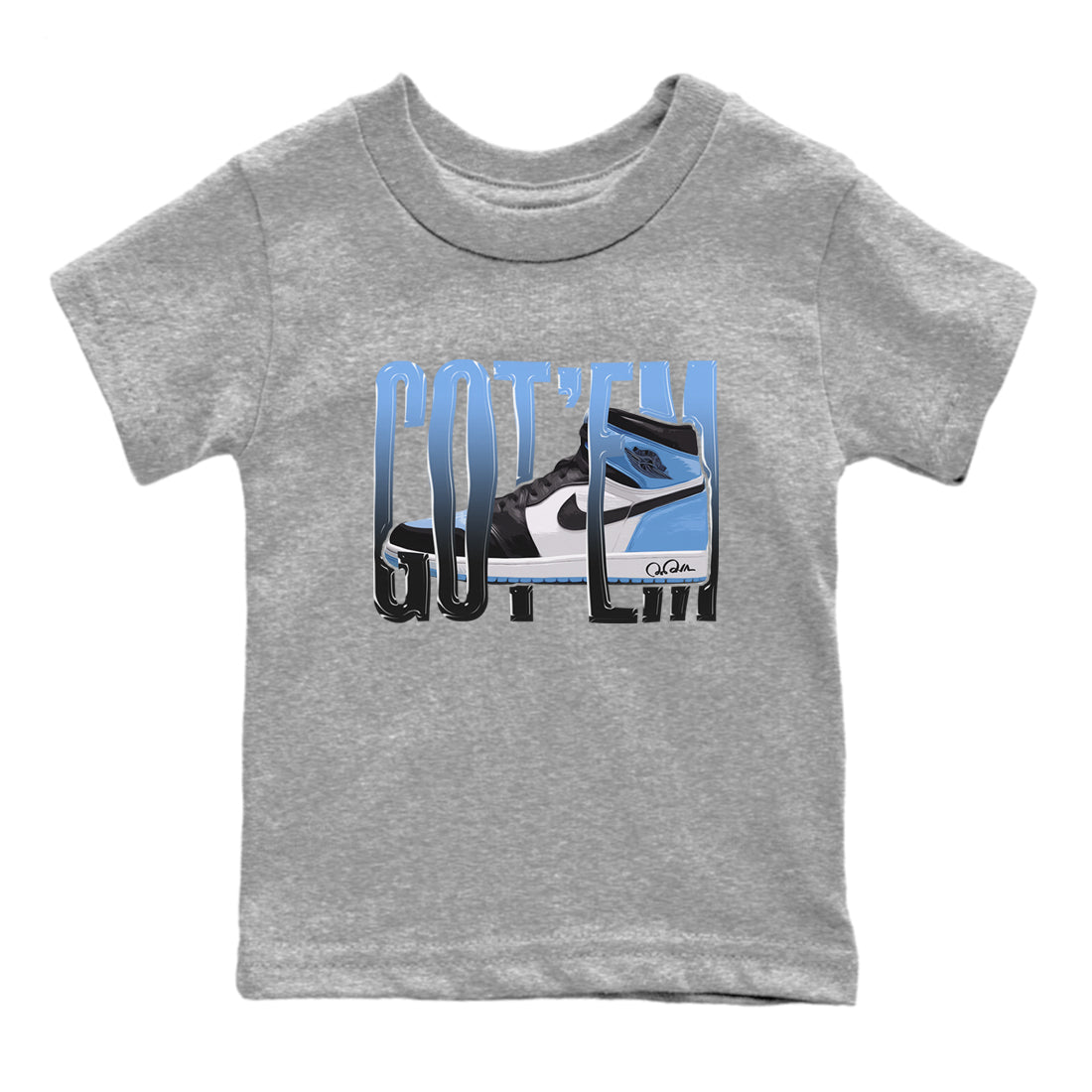 Wiggling Gotem Kids Tops - Air Jordan 1 UNC Toe