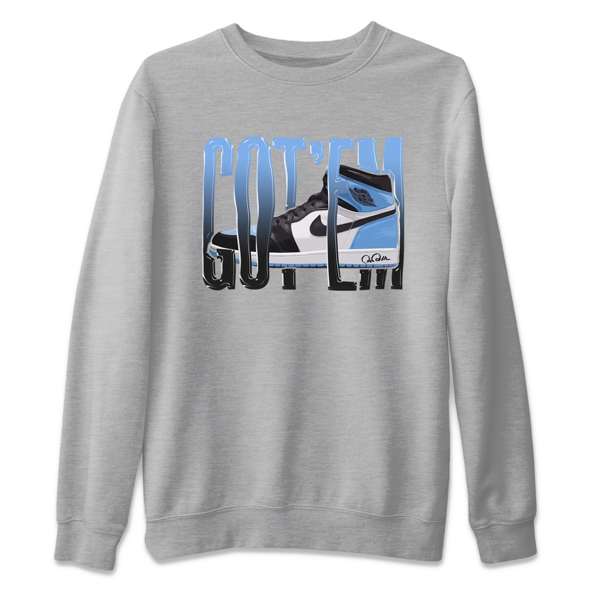 Wiggling Gotem Unisex Tops - Air Jordan 1 UNC Toe