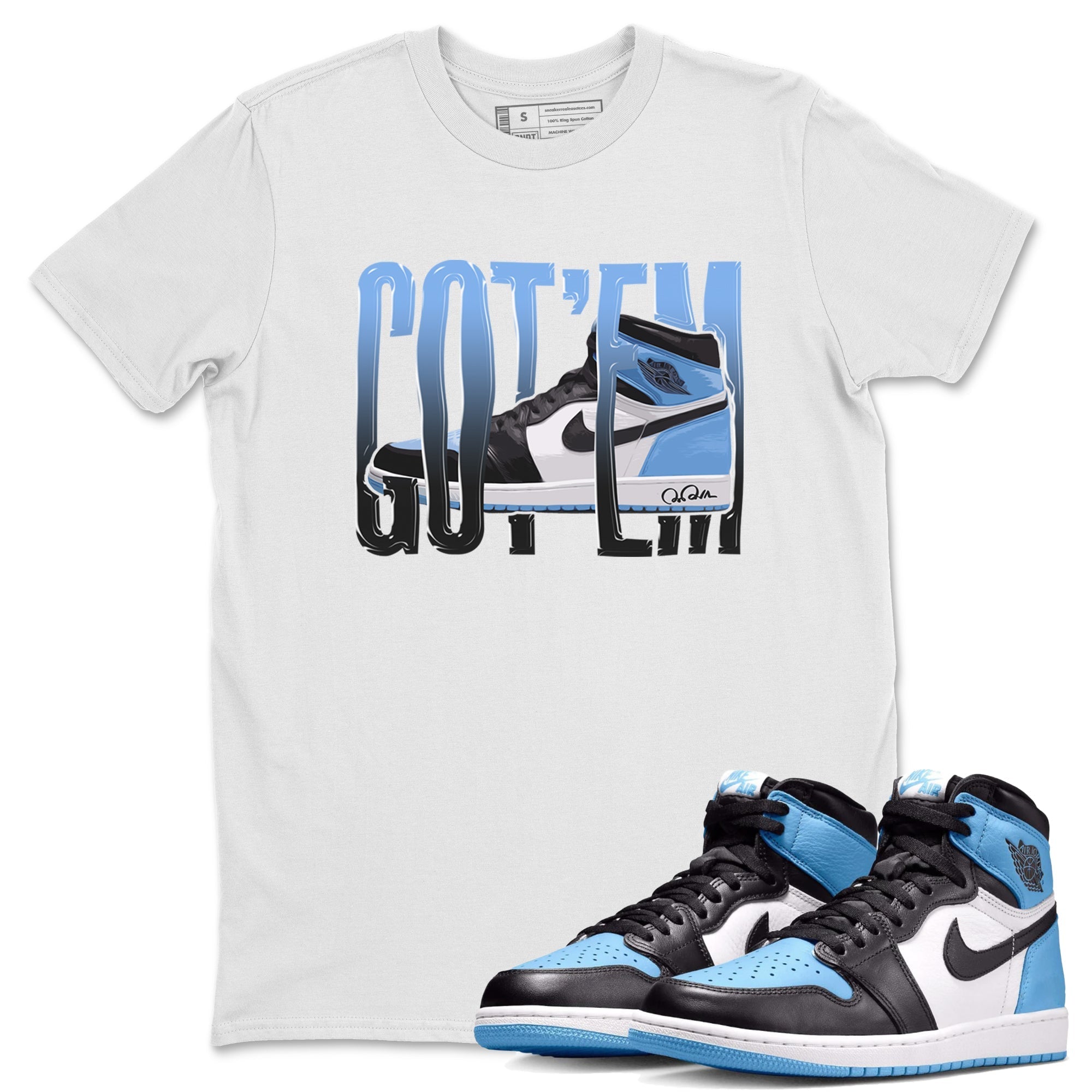 Wiggling Gotem Unisex Tops - Air Jordan 1 UNC Toe