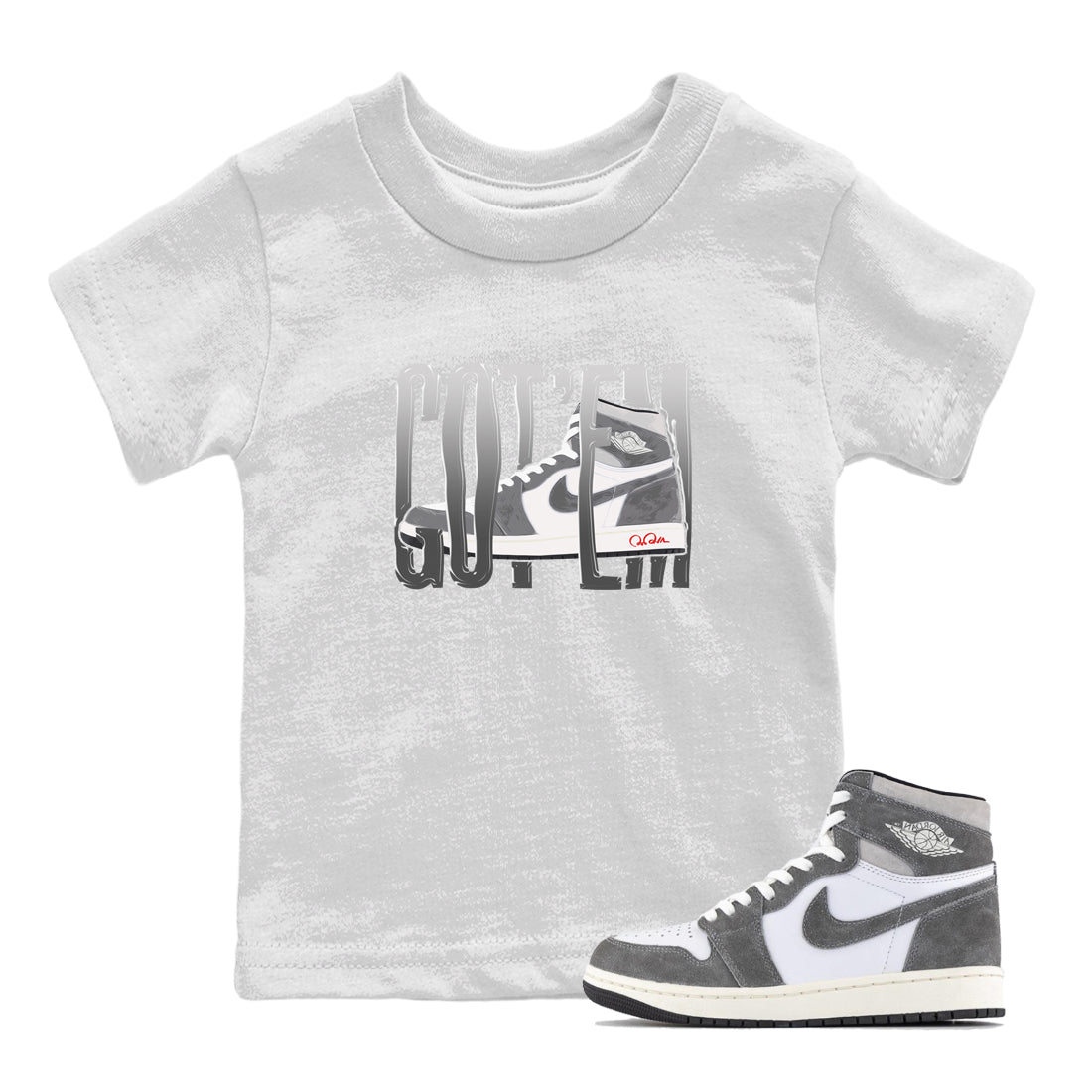 Wiggling Gotem Kids Tops - Air Jordan 1 Washed Heritage