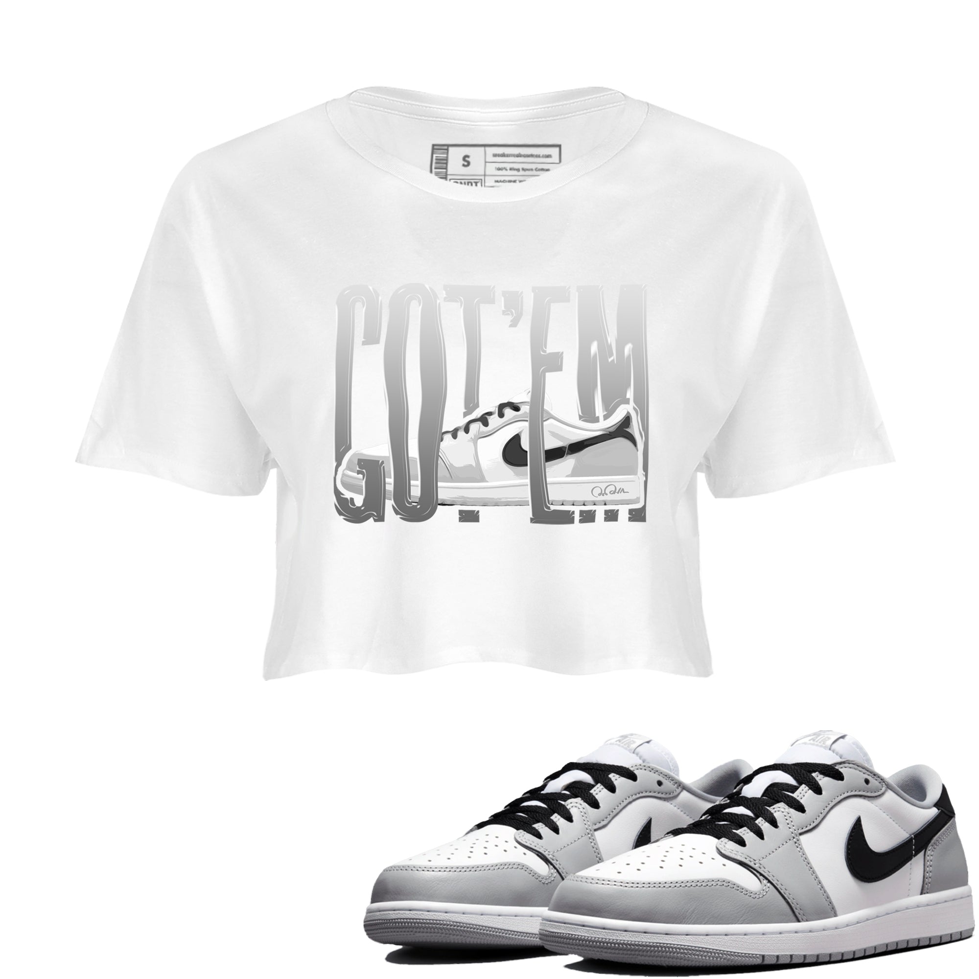 Wiggling Gotem snkmatch Women's Top - Air Jordan 1 Wolf Grey