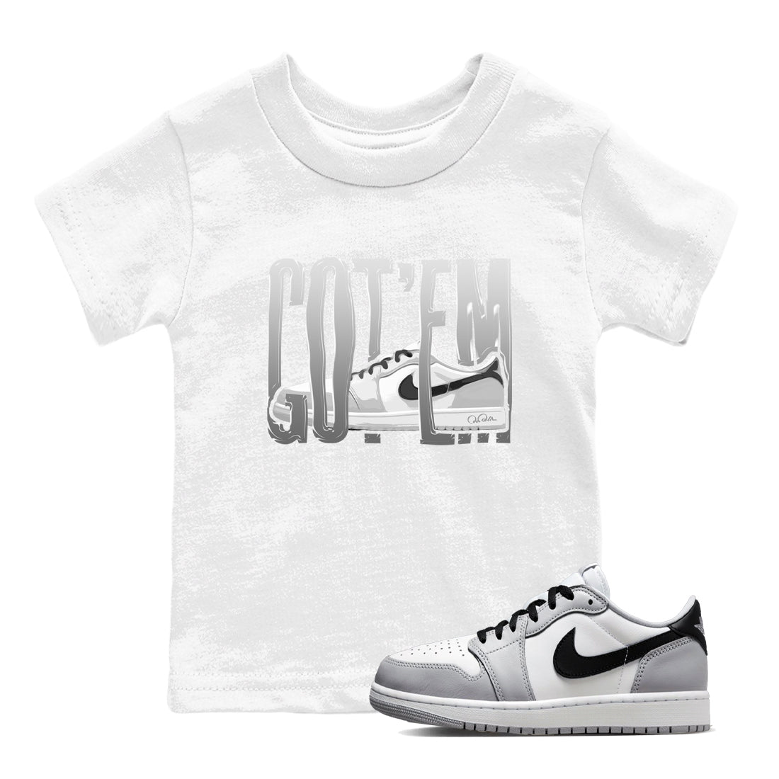 Wiggling Gotem snkmatch Tees Kids - Air Jordan 1 Wolf Grey