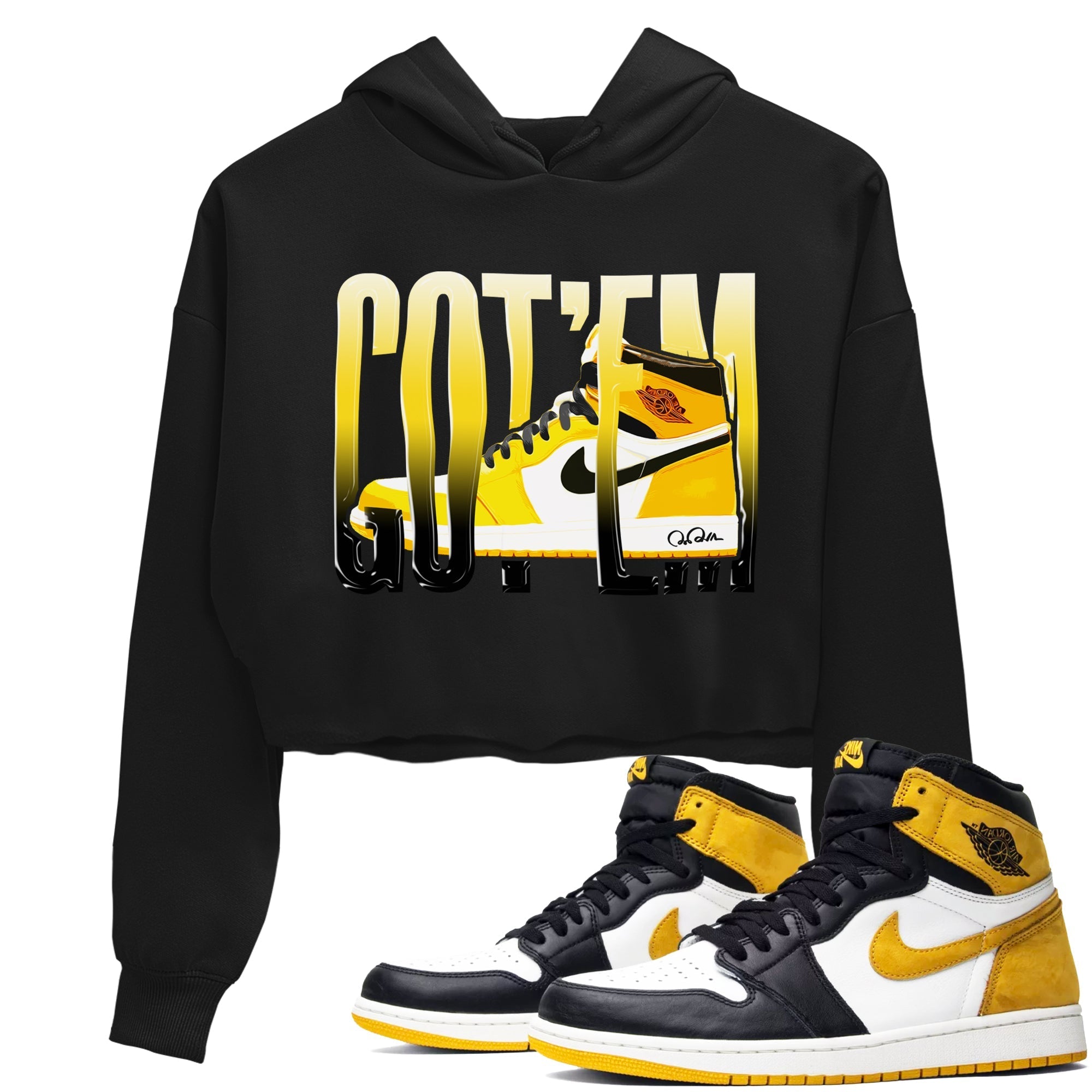 Wiggling Gotem snkmatch Women's Top - Air Jordan 1 Yellow Ochre