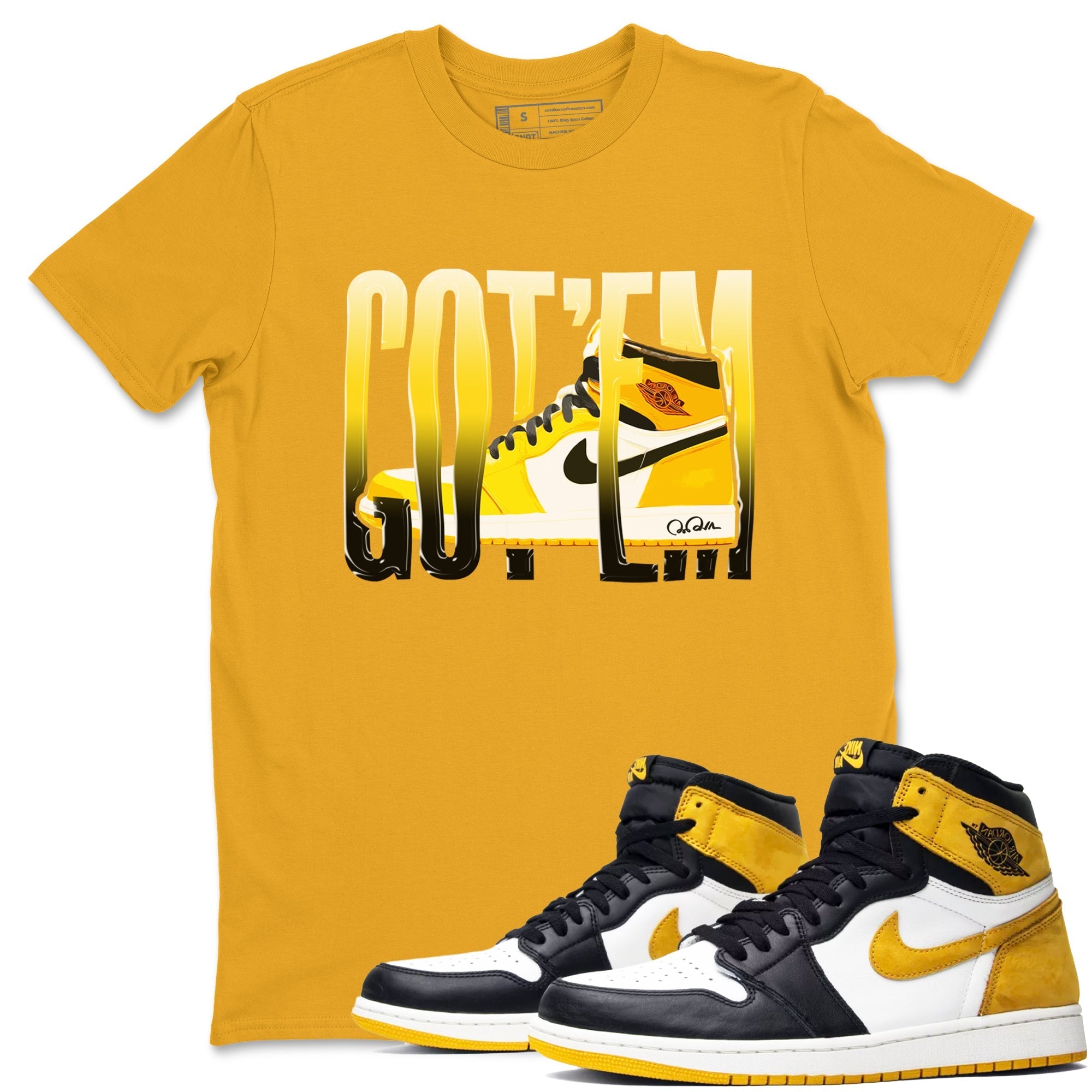 Wiggling Gotem snkmatch Tees - Air Jordan 1 Yellow Ochre