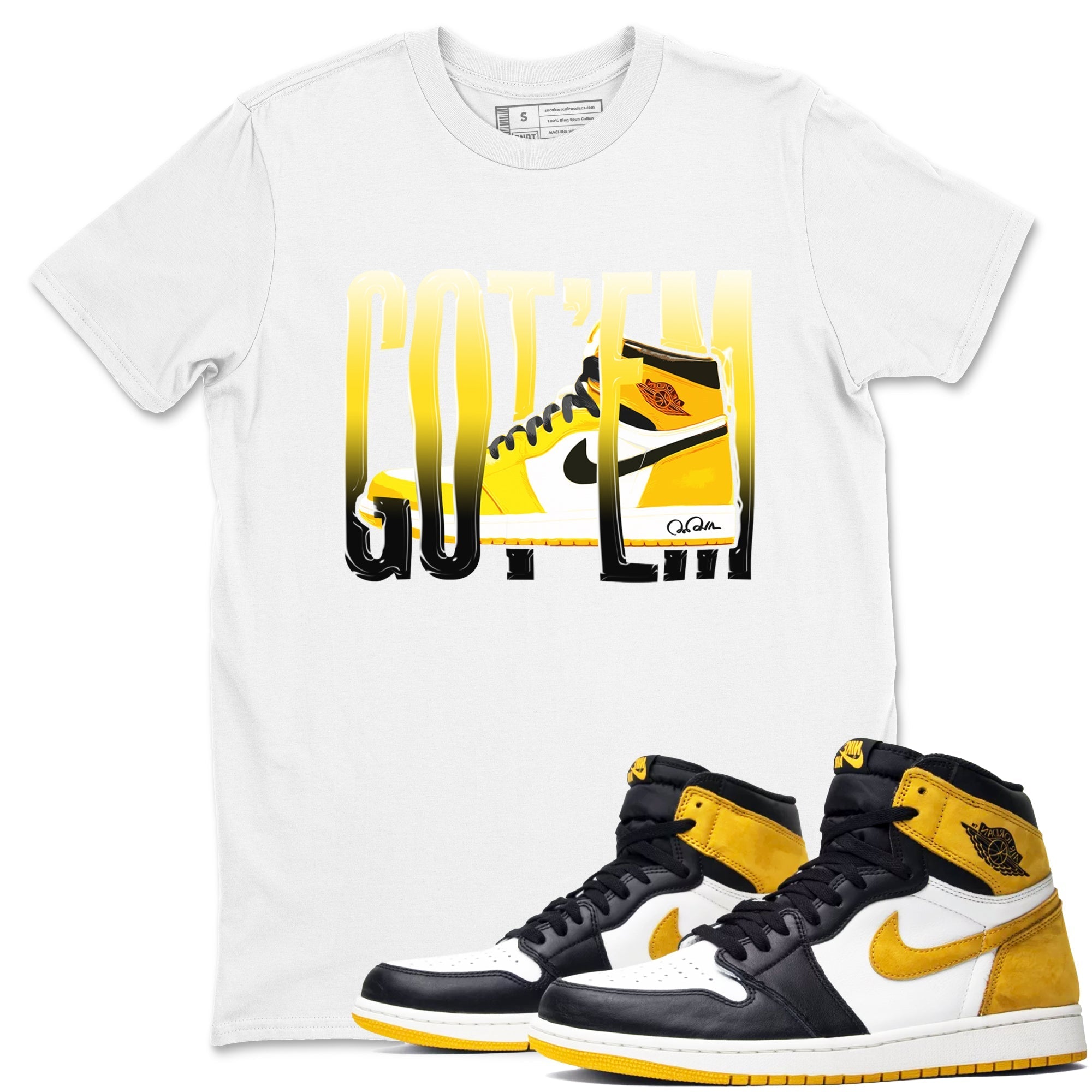 Wiggling Gotem snkmatch Tees - Air Jordan 1 Yellow Ochre