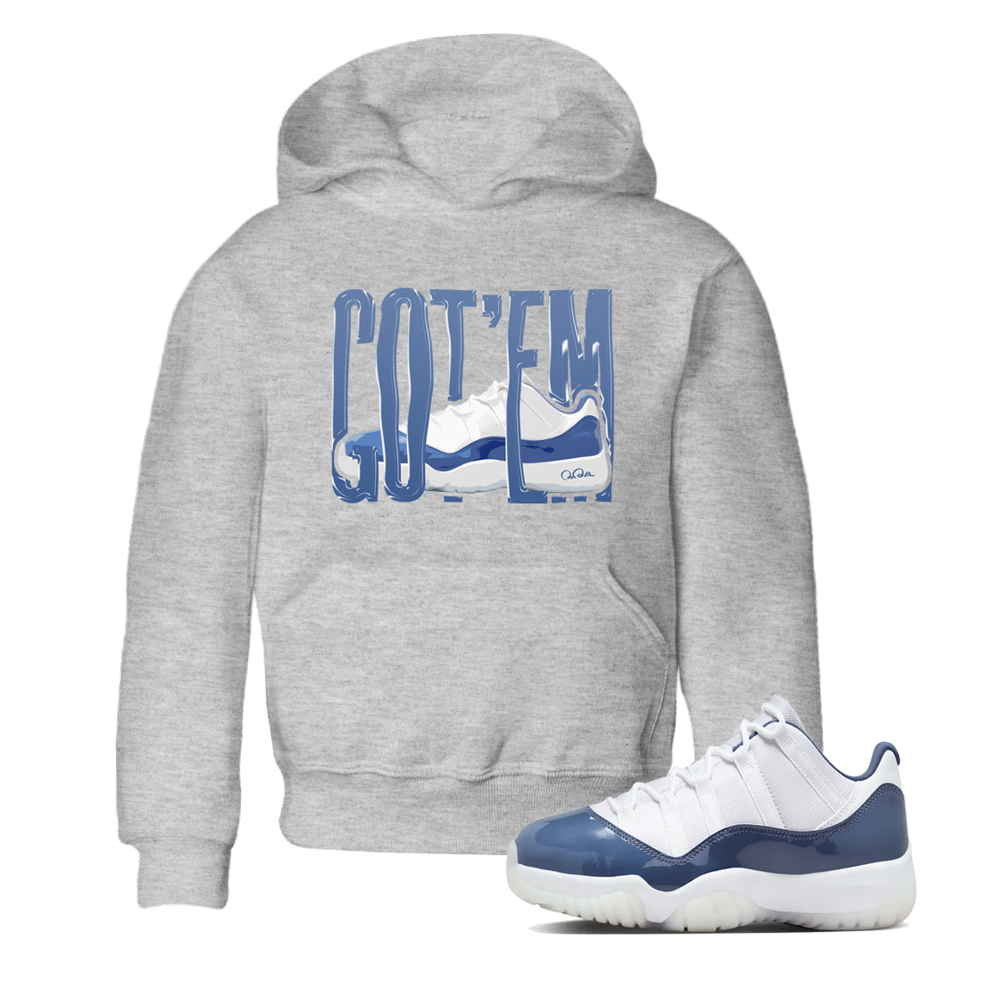 Wiggling Gotem snkmatch Tees Kids - Air Jordan 11 Diffused Blue