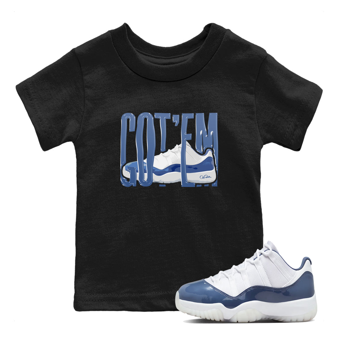 Wiggling Gotem snkmatch Tees Kids - Air Jordan 11 Diffused Blue