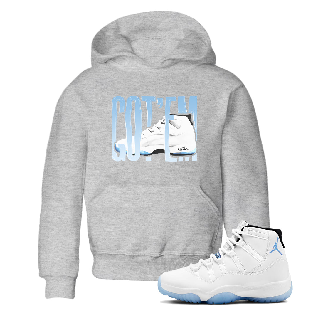 Wiggling Gotem snkmatch Tees Kids - Air Jordan 11 Legend Blue