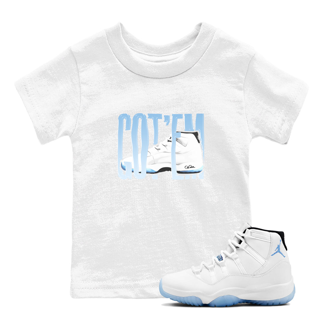 Wiggling Gotem snkmatch Tees Kids - Air Jordan 11 Legend Blue