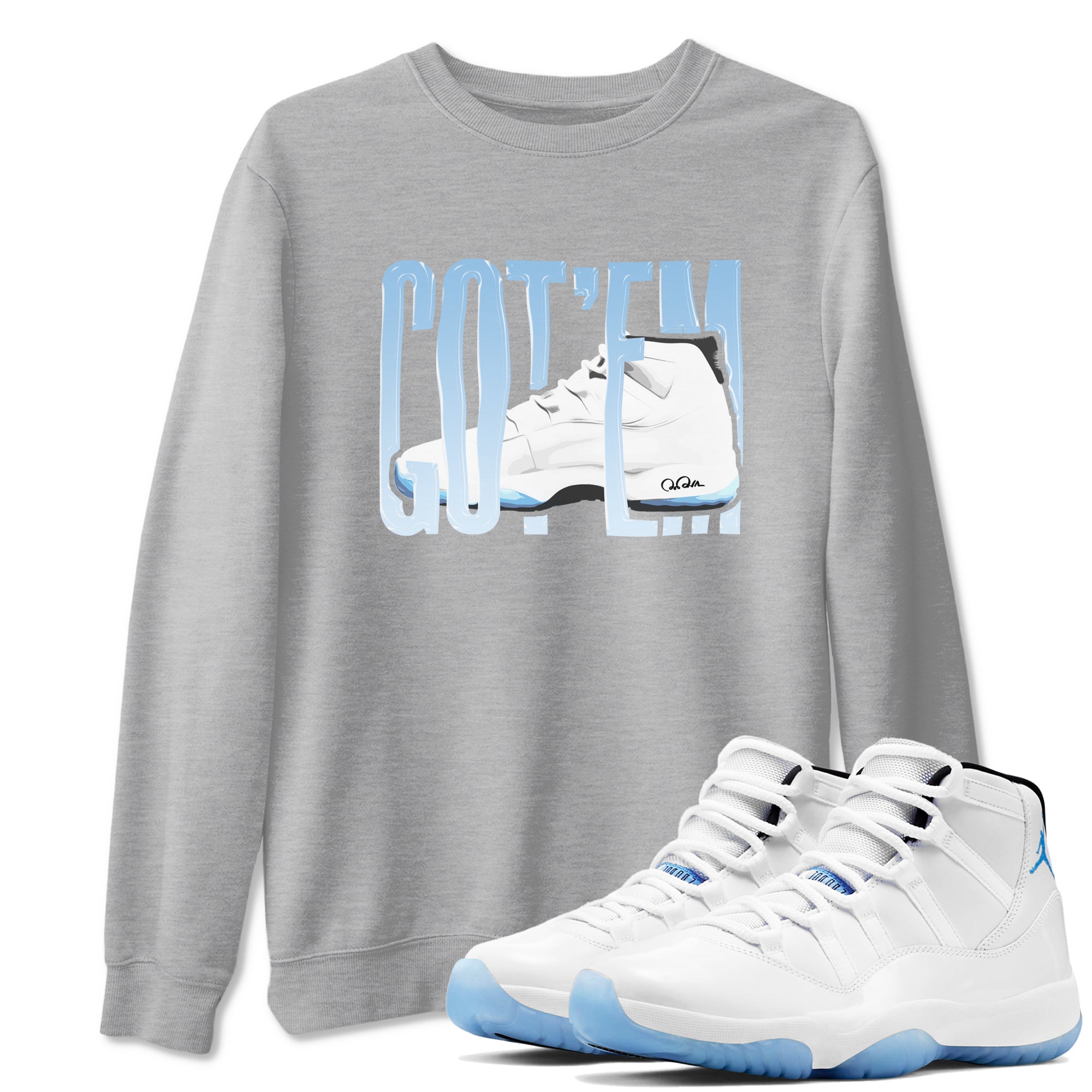 Wiggling Gotem snkmatch Tees - Air Jordan 11 Legend Blue