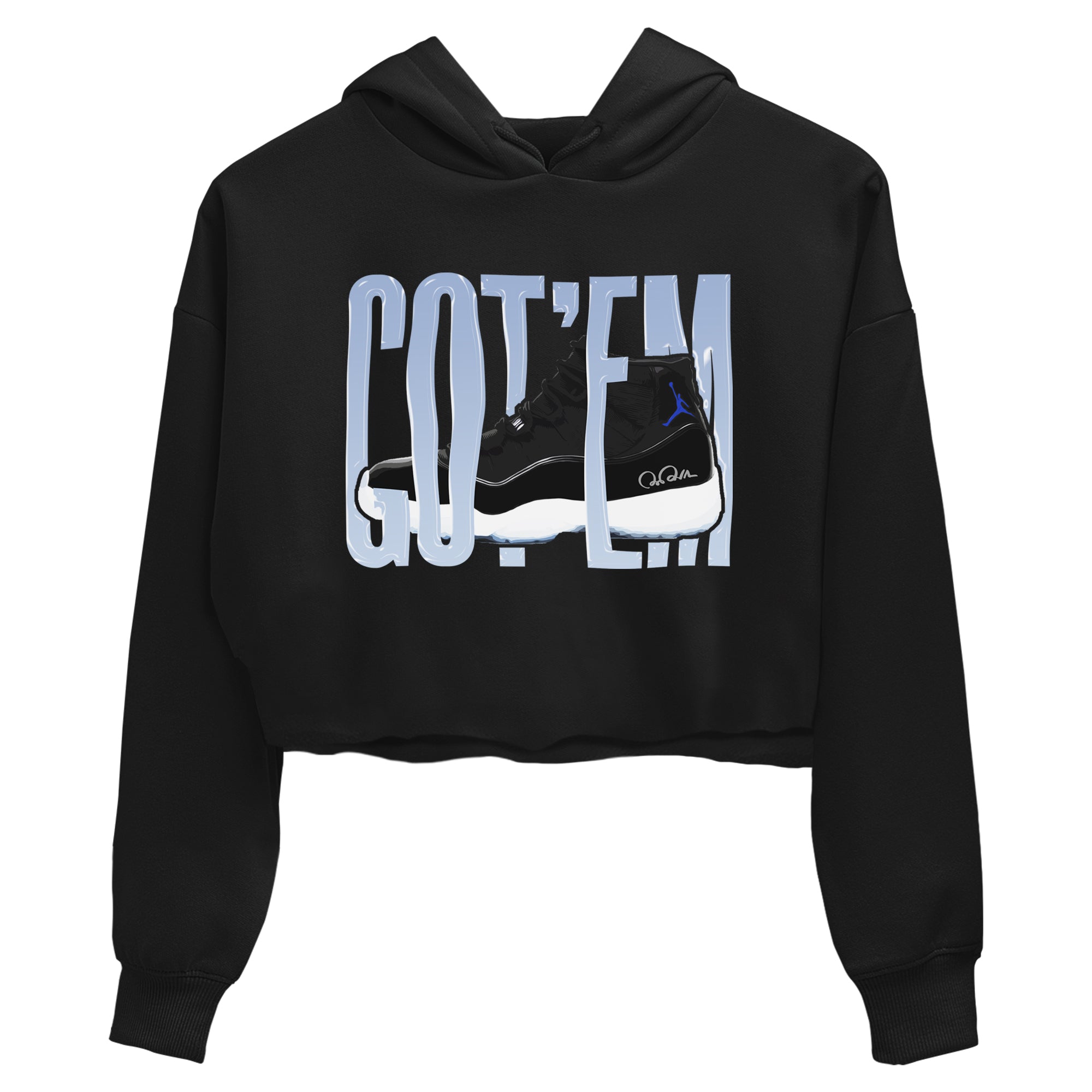 Wiggling Gotem snkmatch Women's Top - Air Jordan 11 Black and Varsity Royal
