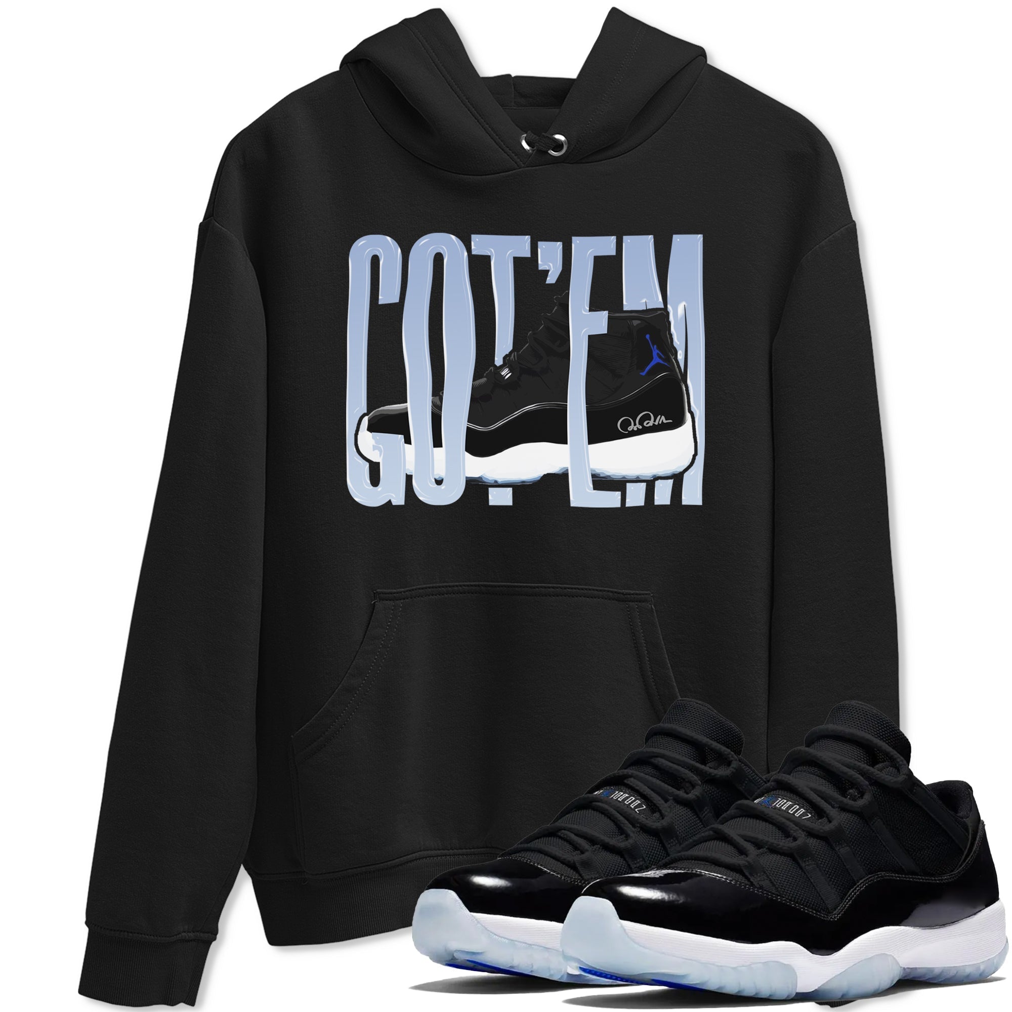 Wiggling Gotem snkmatch Tee - Air Jordan 11 Black and Varsity Royal