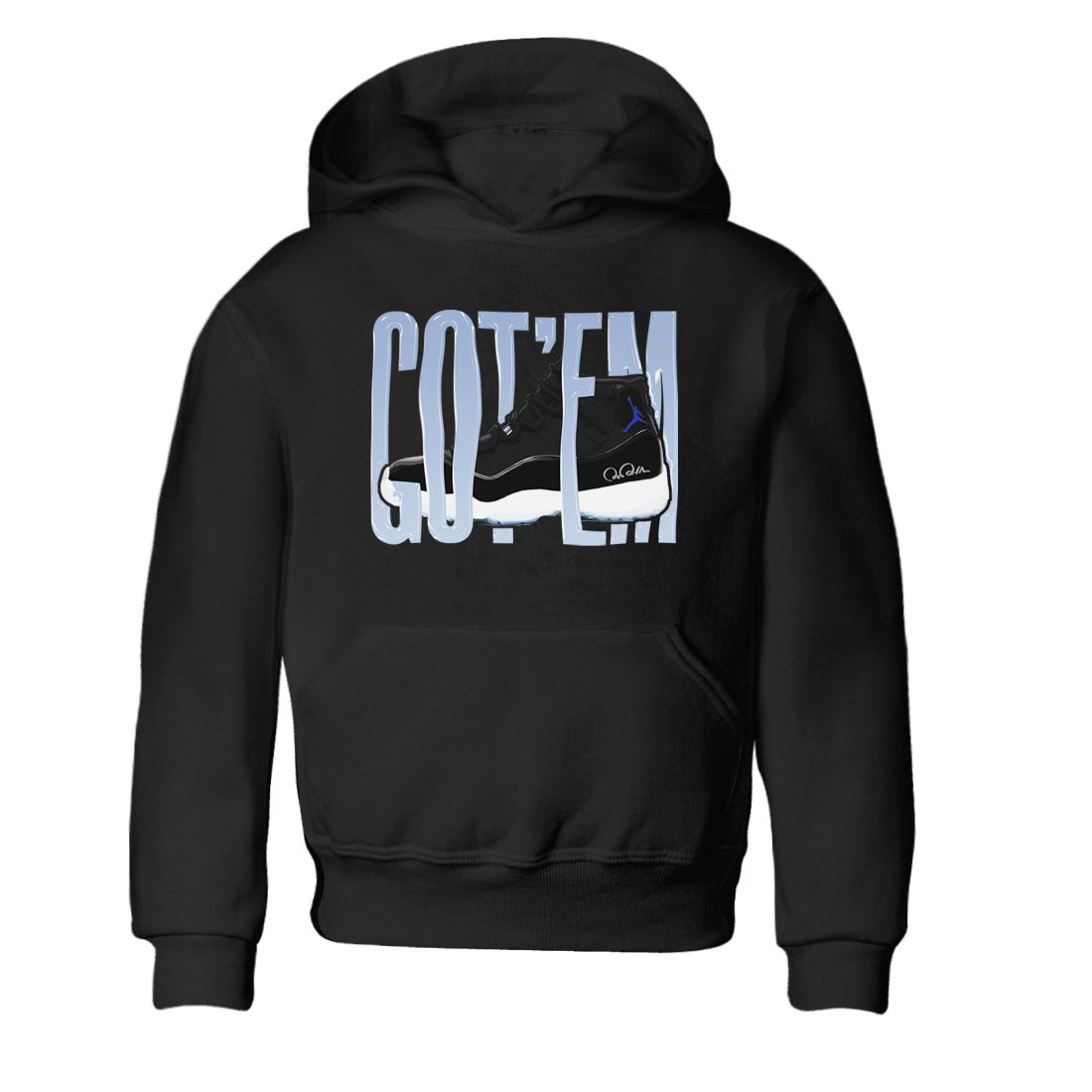 Wiggling Gotem snkmatch Tee Kids - Air Jordan 11 Black and Varsity Royal