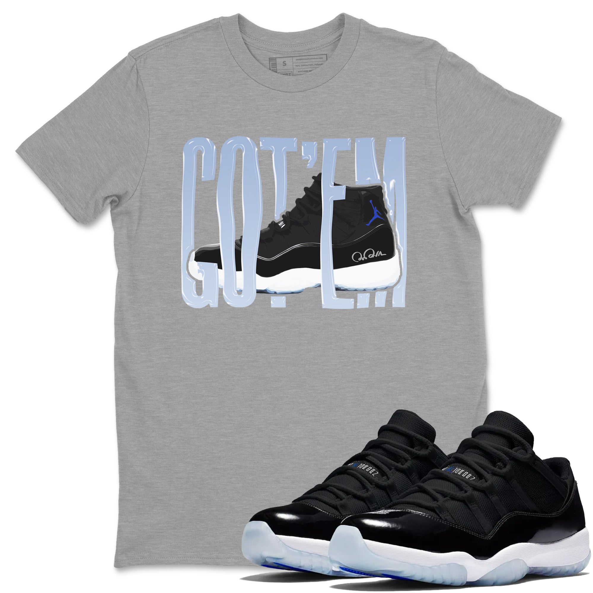 Wiggling Gotem snkmatch Tee - Air Jordan 11 Black and Varsity Royal