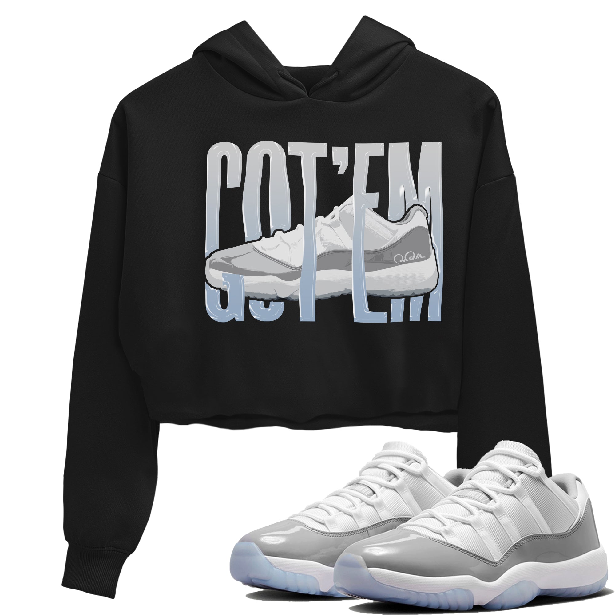 Wiggling Gotem Women's Tops - Air Jordan 11 White Cement