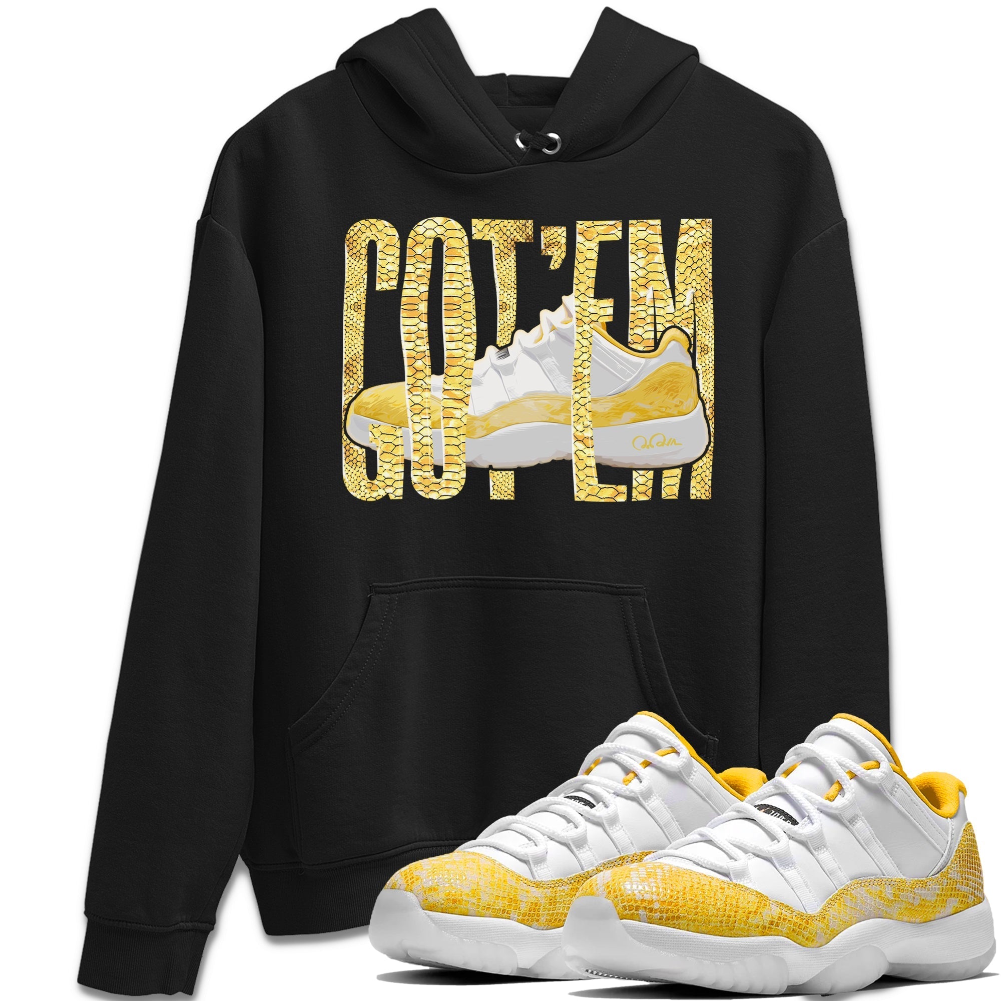 Wiggling Gotem Unisex Tops - Air Jordan 11 Yellow Python