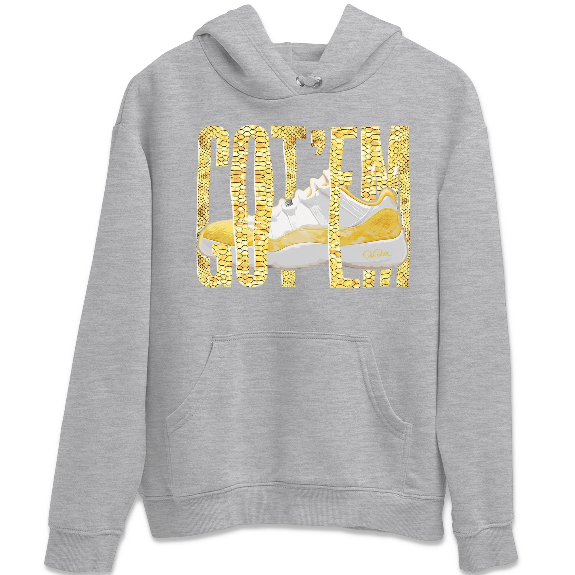 Wiggling Gotem Unisex Tops - Air Jordan 11 Yellow Python