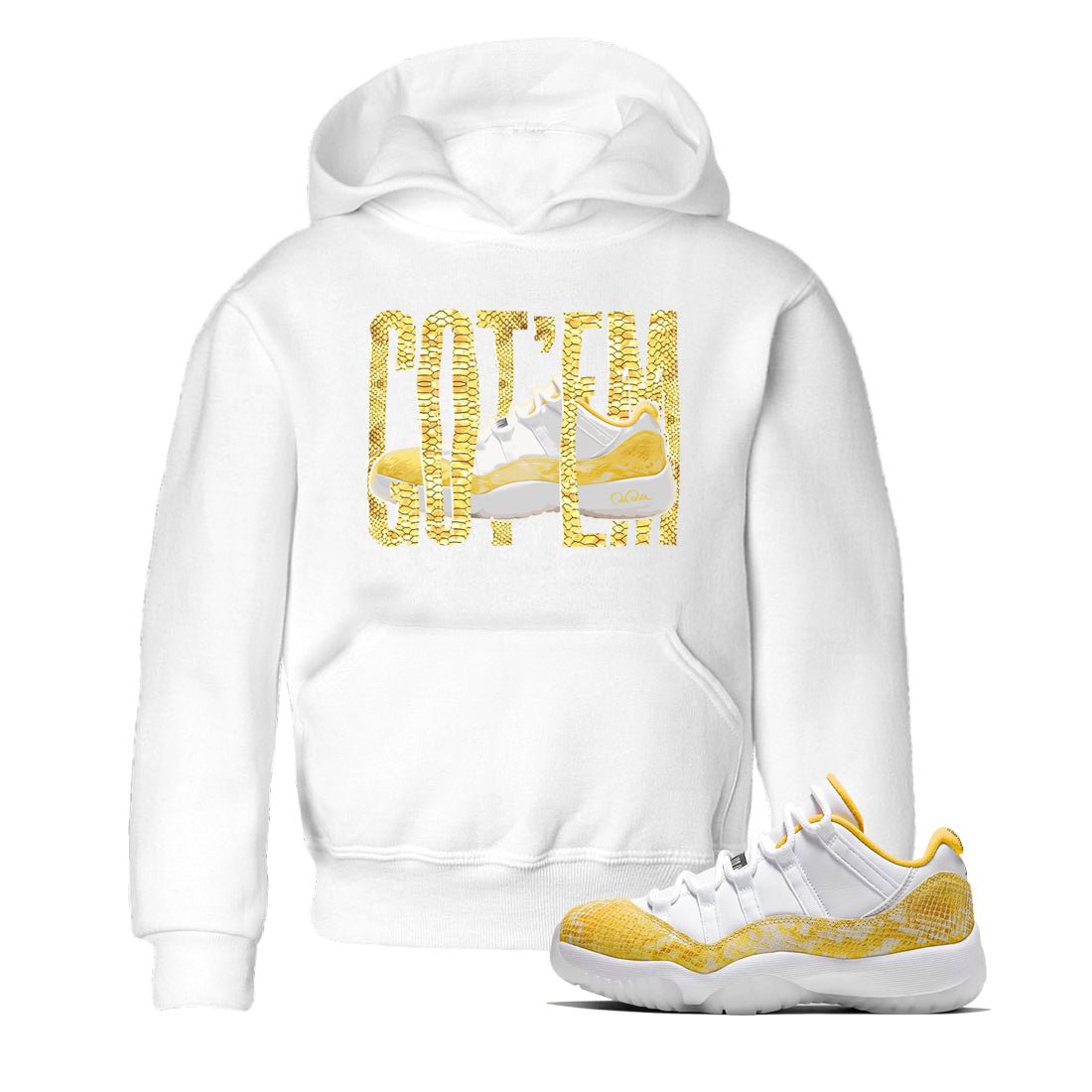 Wiggling Gotem Kids Tops - Air Jordan 11 Yellow Python