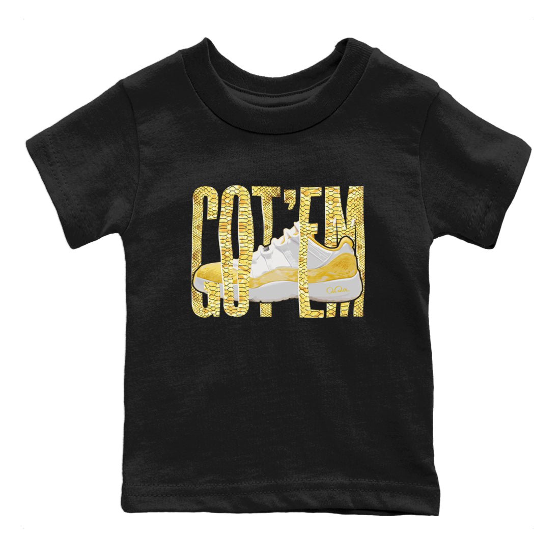 Wiggling Gotem Kids Tops - Air Jordan 11 Yellow Python