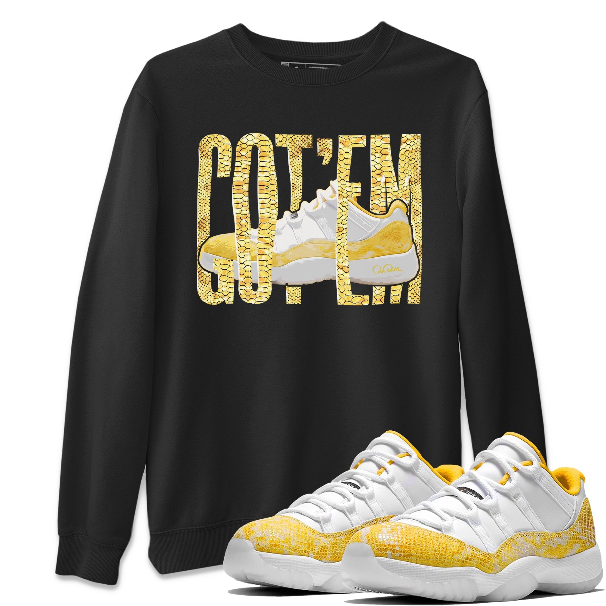 Wiggling Gotem Unisex Tops - Air Jordan 11 Yellow Python