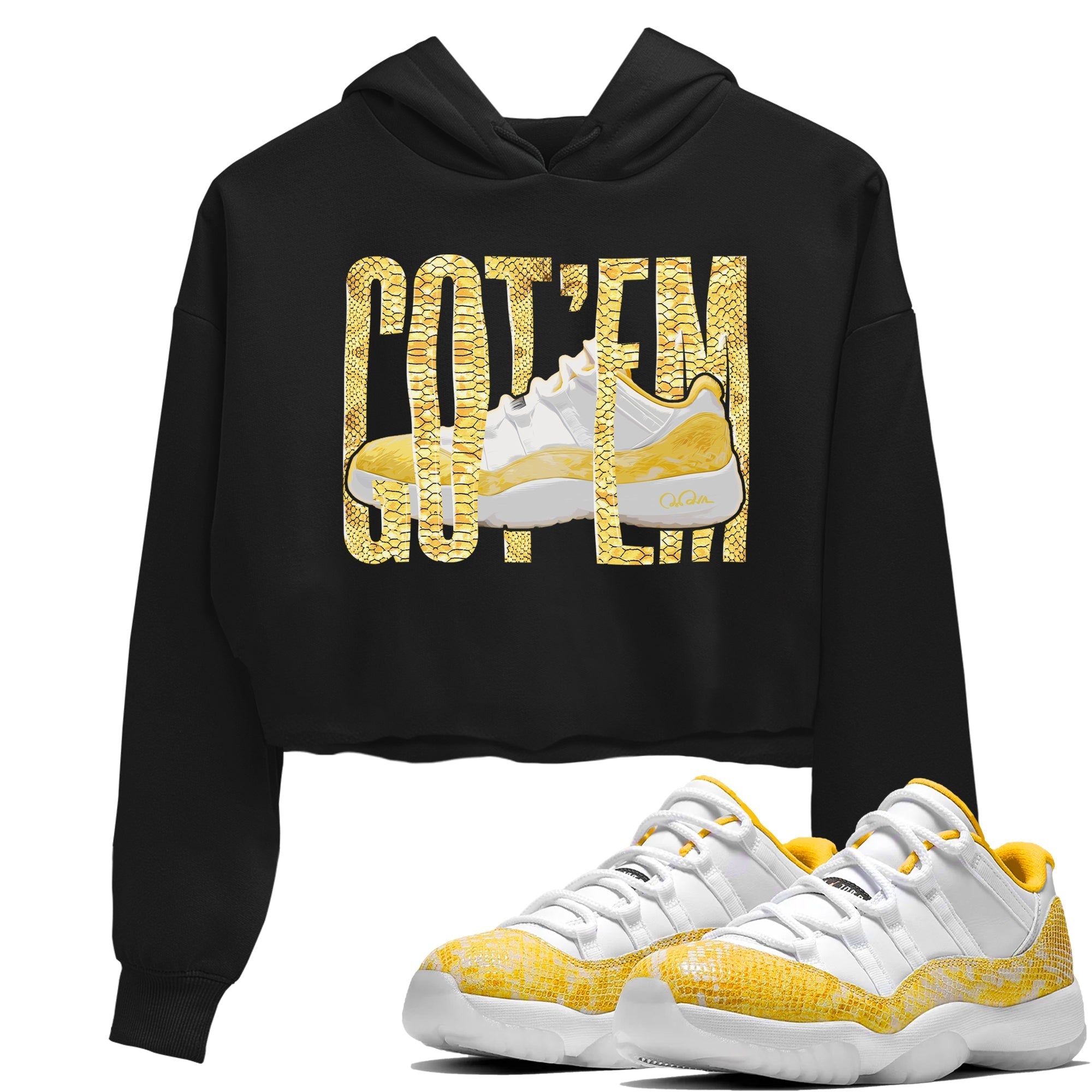 Wiggling Gotem Women's Tops - Air Jordan 11 Yellow Python