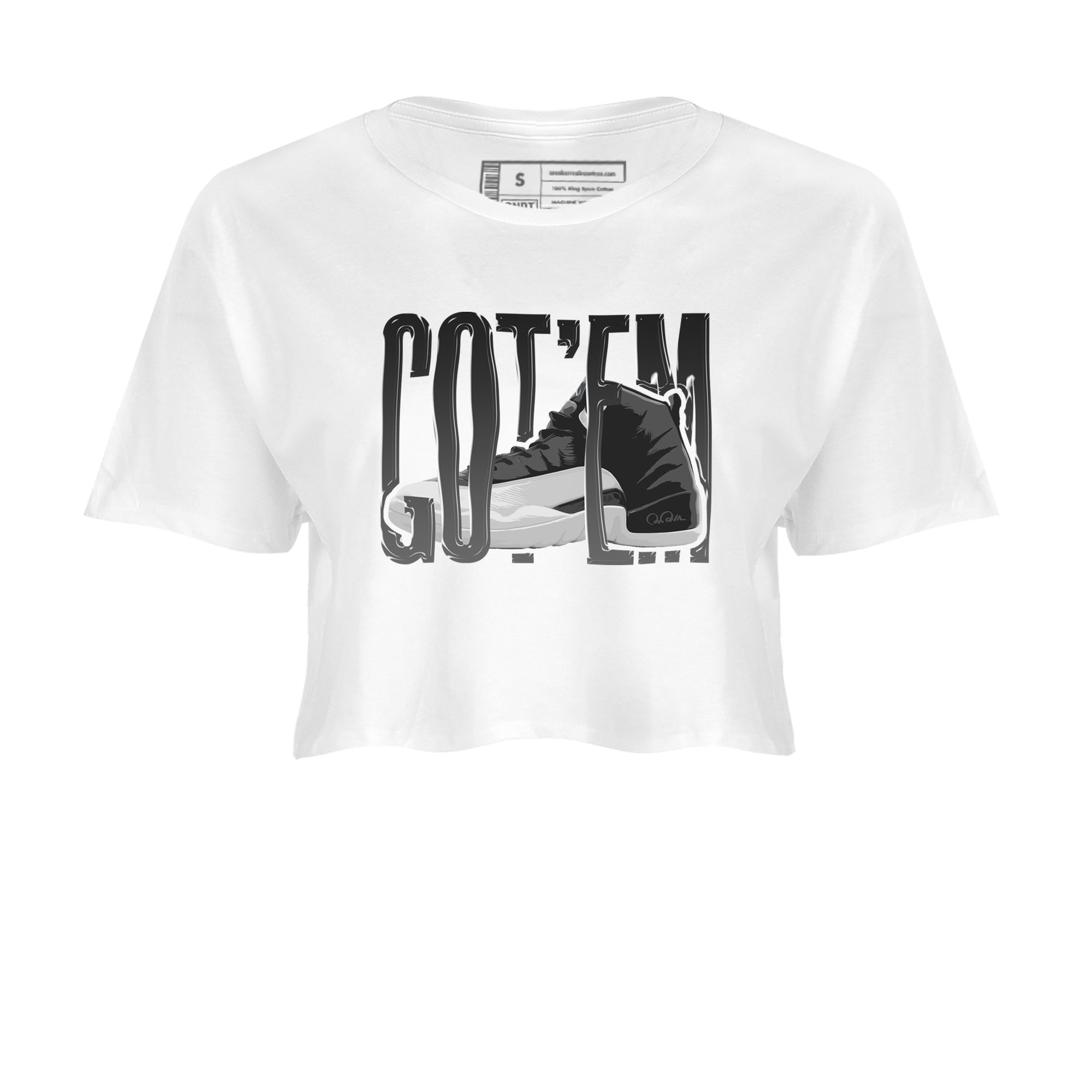 Wiggling Gotem snkmatch Women's Top - Air Jordan 12 Black Wolf Grey