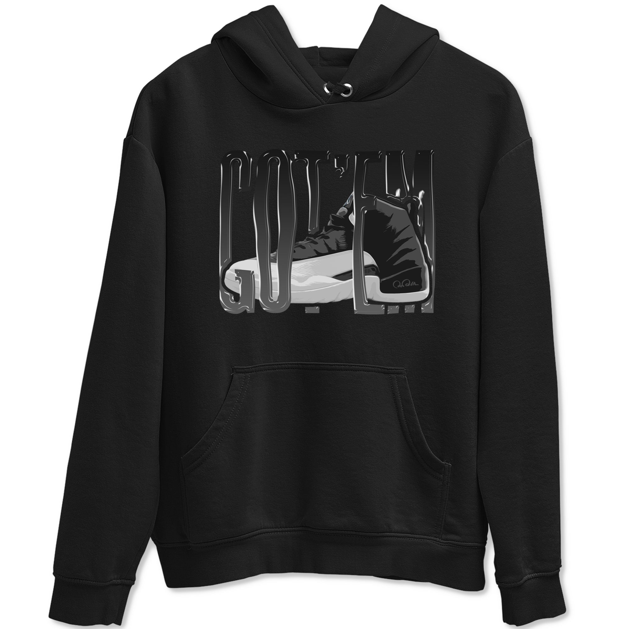 Wiggling Gotem snkmatch Tees - Air Jordan 12 Black Wolf Grey