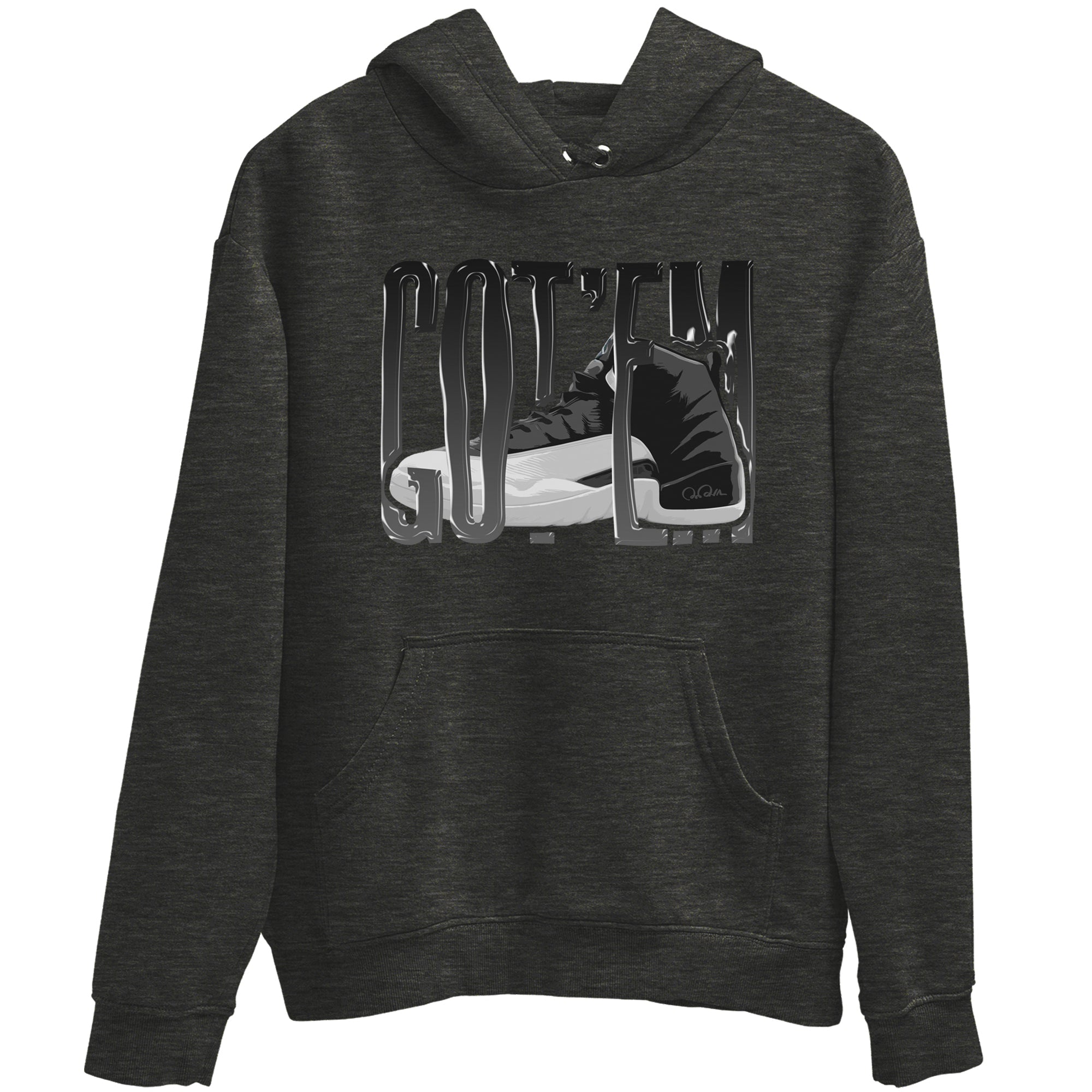 Wiggling Gotem snkmatch Tees - Air Jordan 12 Black Wolf Grey