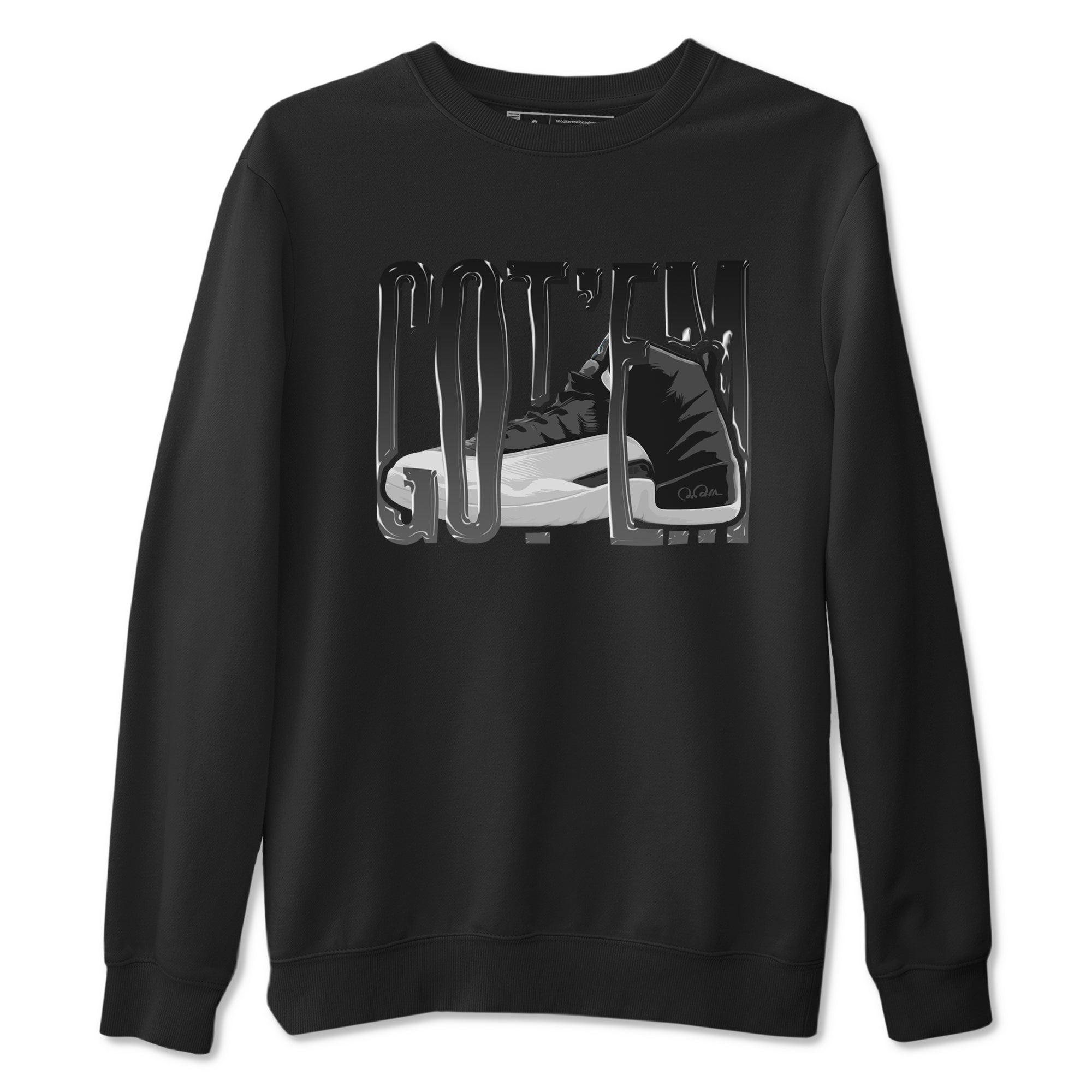 Wiggling Gotem snkmatch Tees - Air Jordan 12 Black Wolf Grey