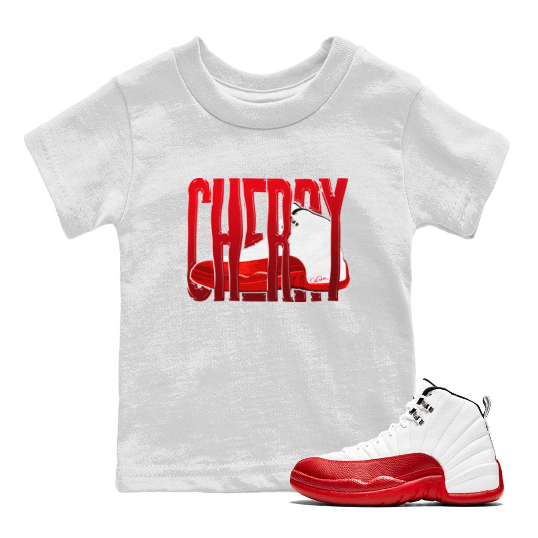 Wiggling Gotem Kids Tops - Air Jordan 12 Cherry