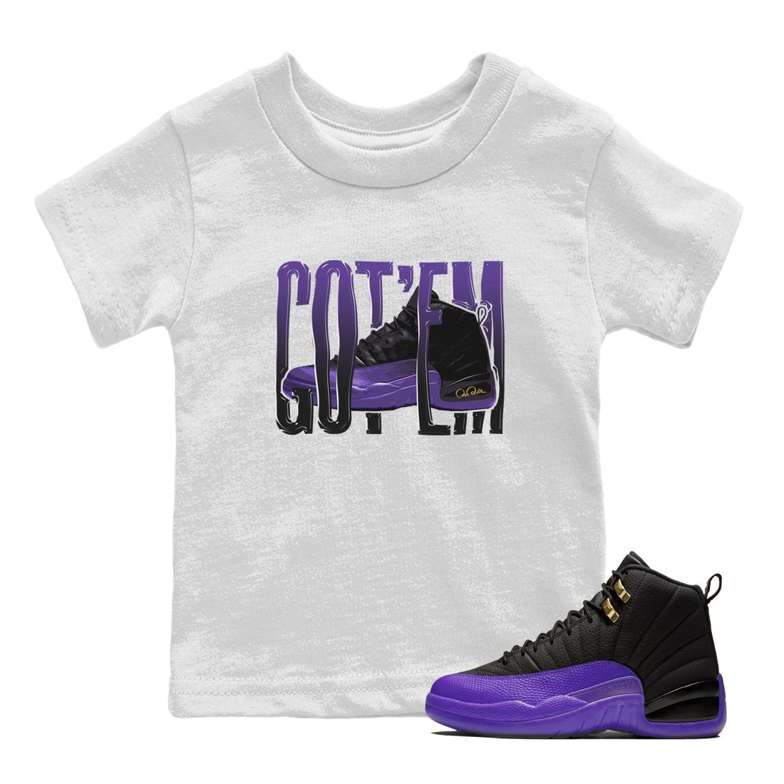 Wiggling Gotem Kids Tops - Air Jordan 12 Field Purple